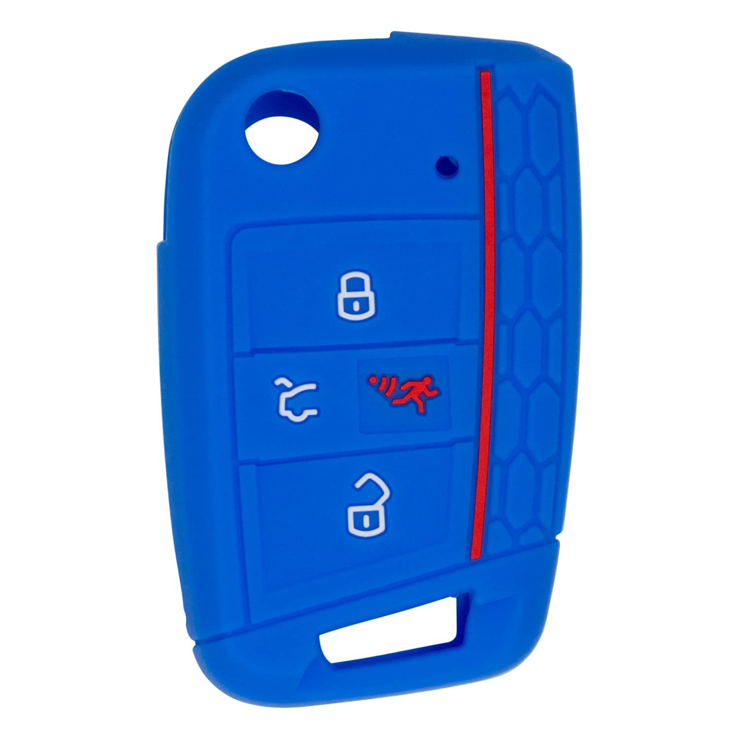 StandardAutoPart Silicone Case for 4 Button Proximity Remote Smart Key Compatible with Volkswagen Golf Jetta GTI (Blue)