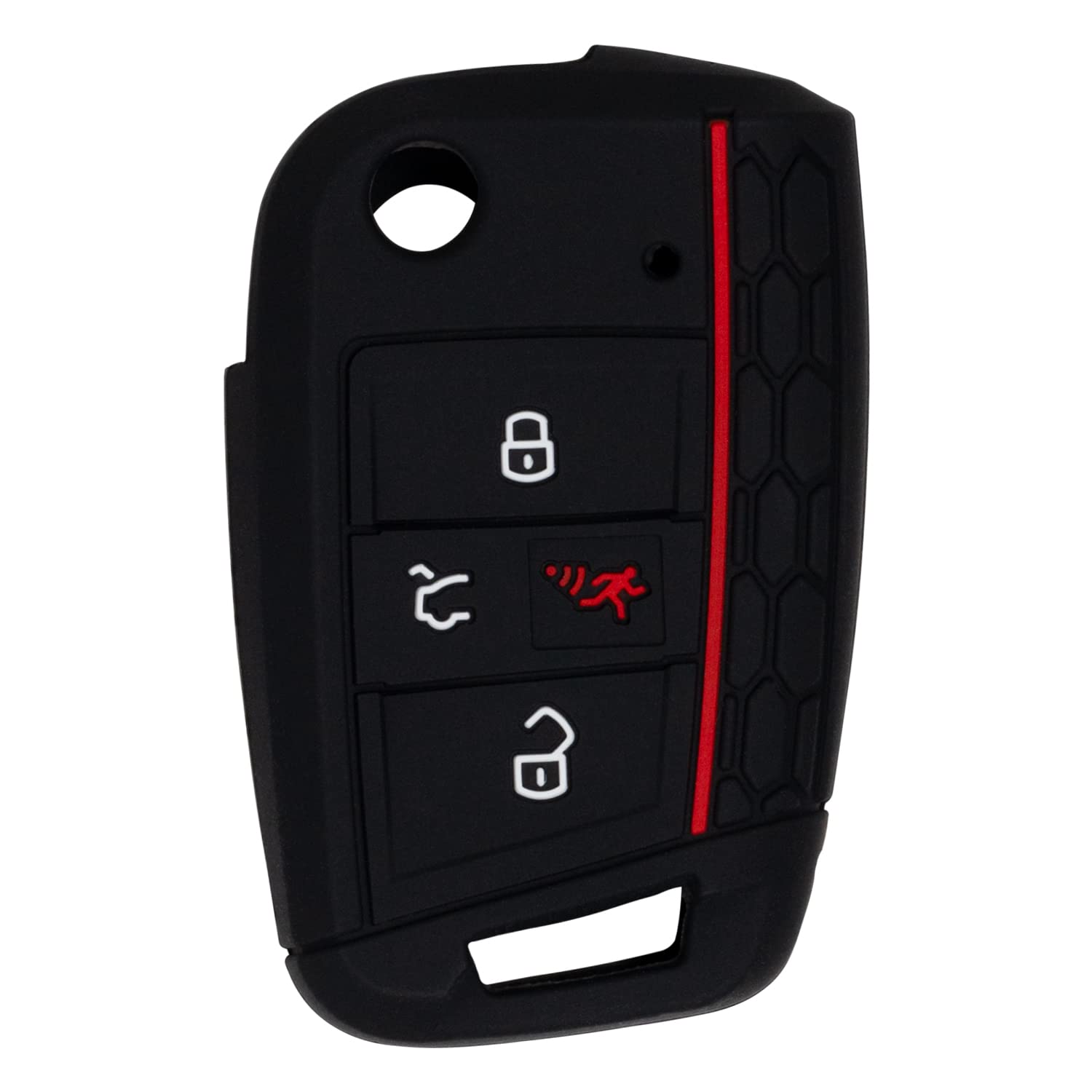 StandardAutoPart Silicone Case for 4 Button Proximity Remote Smart Key Compatible with Volkswagen Golf Jetta GTI (Black)