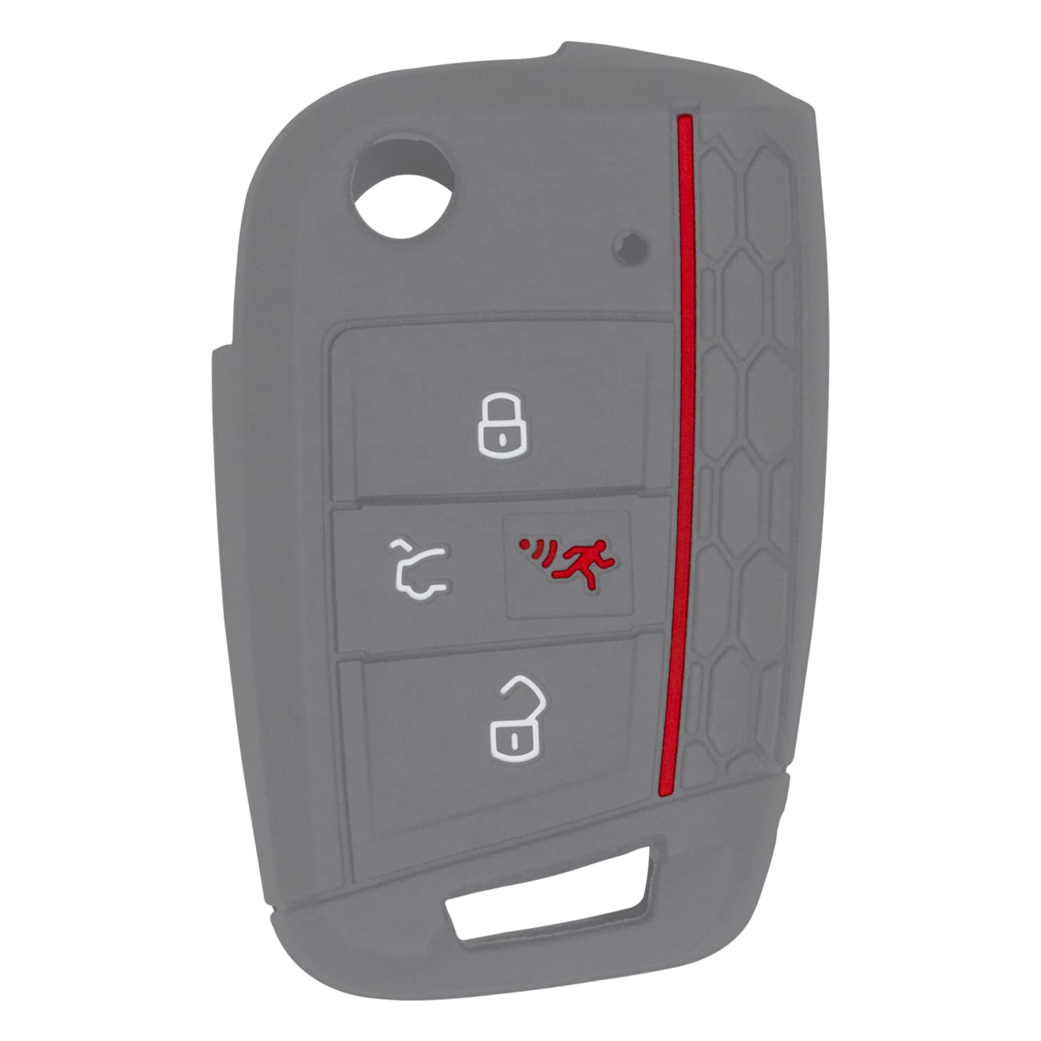 StandardAutoPart Silicone Case for 4 Button Proximity Remote Smart Key Compatible with Volkswagen Golf Jetta GTI (Grey)