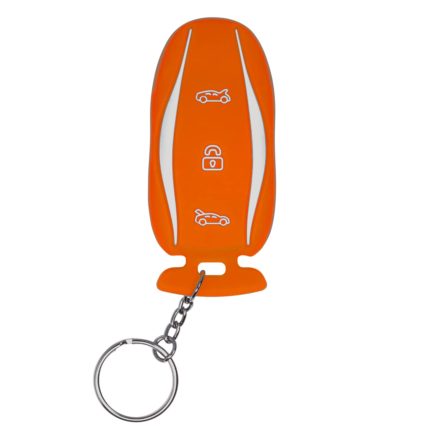 StandardAutoPart Silicone Case for 3 Button Proximity Remote Smart Key Compatible with Tesla Model X (Orange)