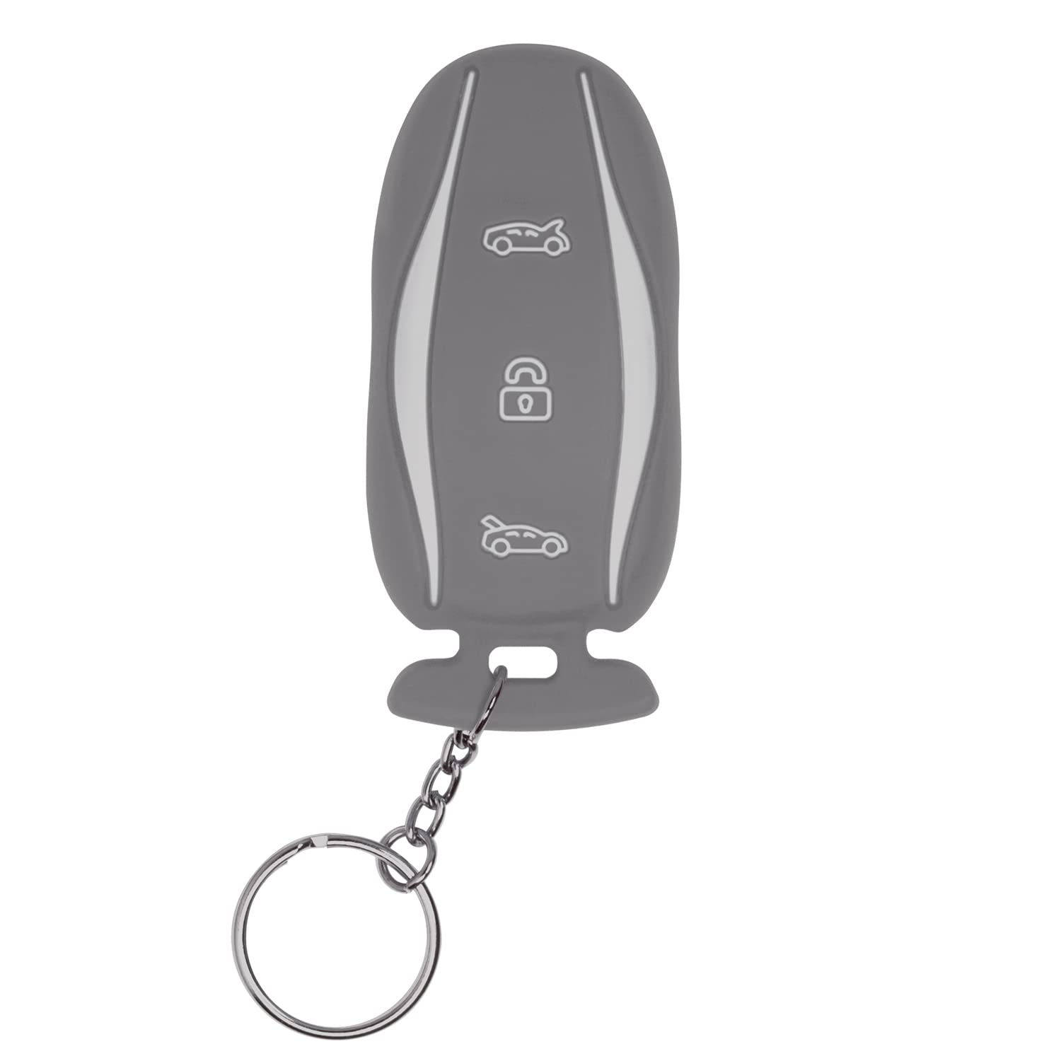 StandardAutoPart Silicone Case for 3 Button Proximity Remote Smart Key Compatible with Tesla Model X (Grey)