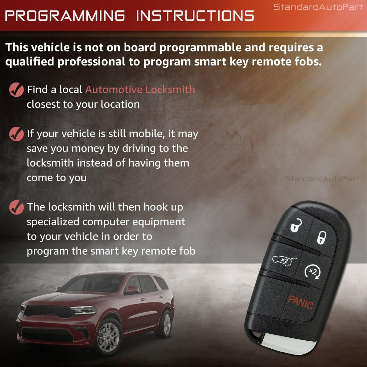 2-Pack Keyless Smart Remote Key Fob For Dodge Journey (2011-2020) & Durango (2014-2024) – 433MHz ID46