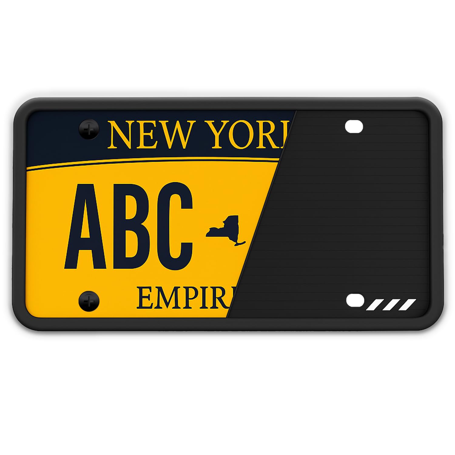 License Plate Frame Bracket Holder Rust, Rattle, Weather-Proof for US and CA SAP-LPF-BLK-1