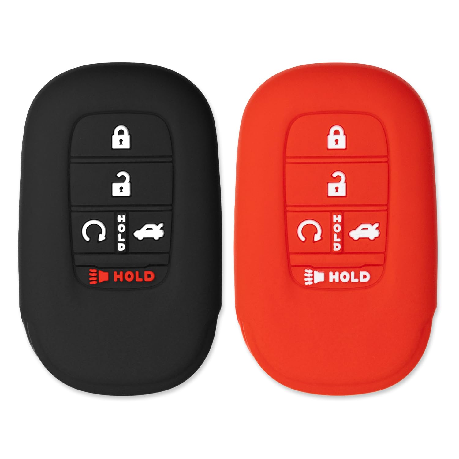 Key Fob Cover for Civic Accord HR-V Pilot CR-V Sport SI EX EX-L Black & Red