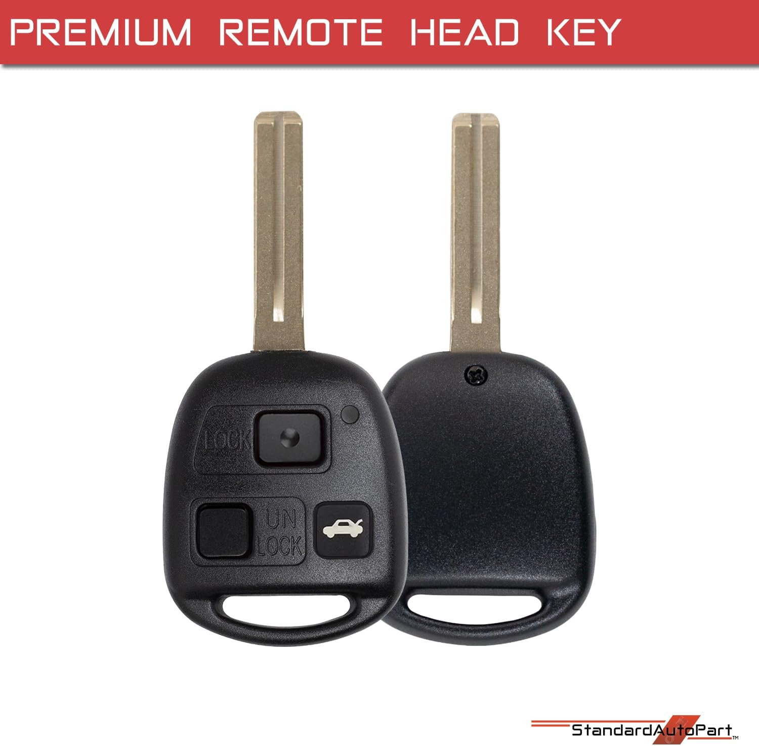Premium Replacement Key Compatible with Lexus ES330 RX330 RX350 RX400h RX450h FCC ID: HYQ12BBT 89070-48821 IC: 1551A-12BBT (3 Button)