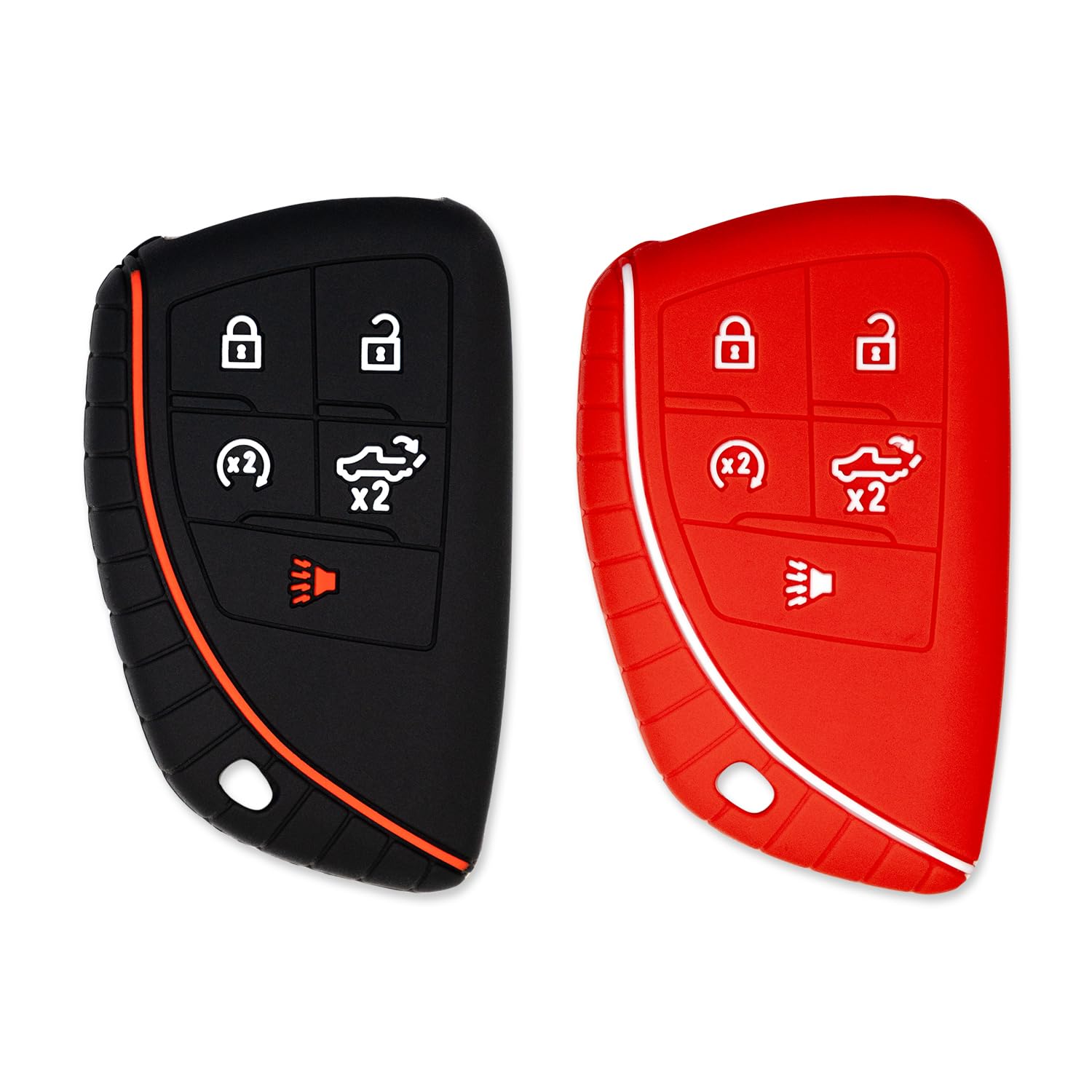Key Fob Cover for Silverado 1500 Sierra 1500/2500HD/3500HD  Black & Red
