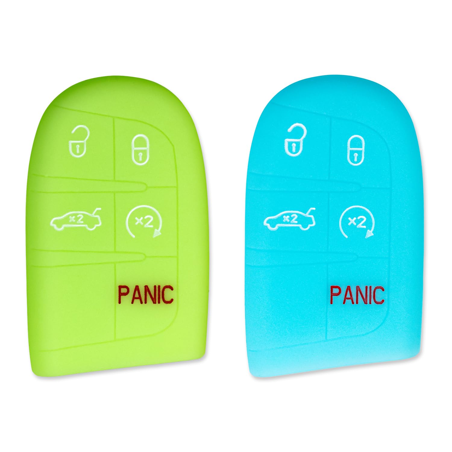 Glow in The Dark Fob Cover for Grand Cherokee Challenger Charger Durango Journey SAP-SIL-DDGE-GLW-GRN-BLU