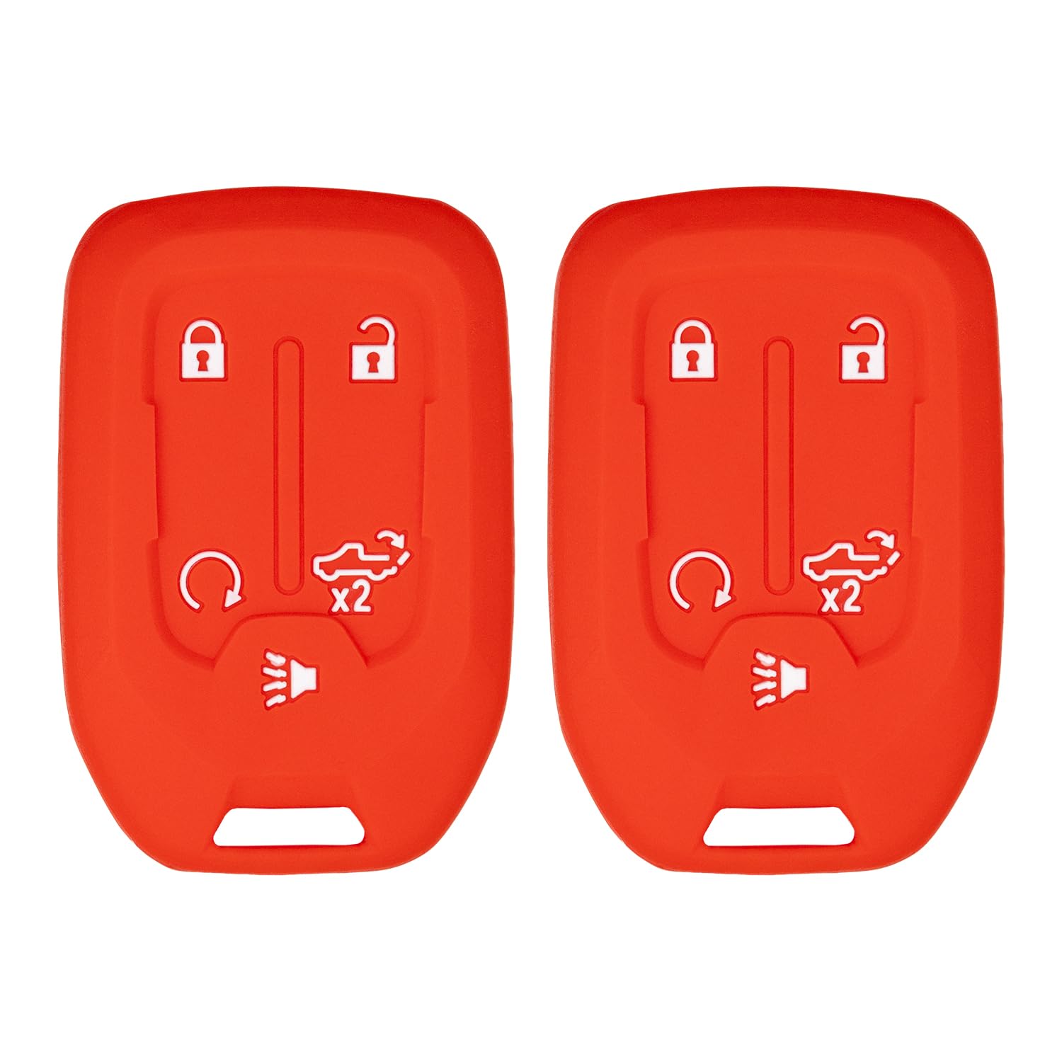 Key Fob Cover for Silverado Sierra  Soft Rubber Protective Case Red - 2
