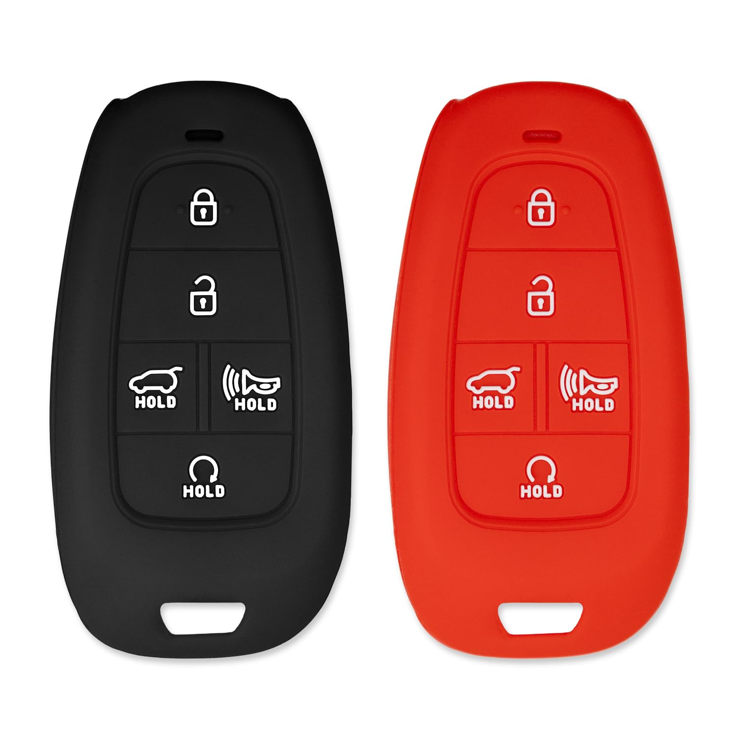 Key Fob Cover for Tucson Santa Fe Cruz Palisade Sonata IONIQ 5 Nexo Black Red