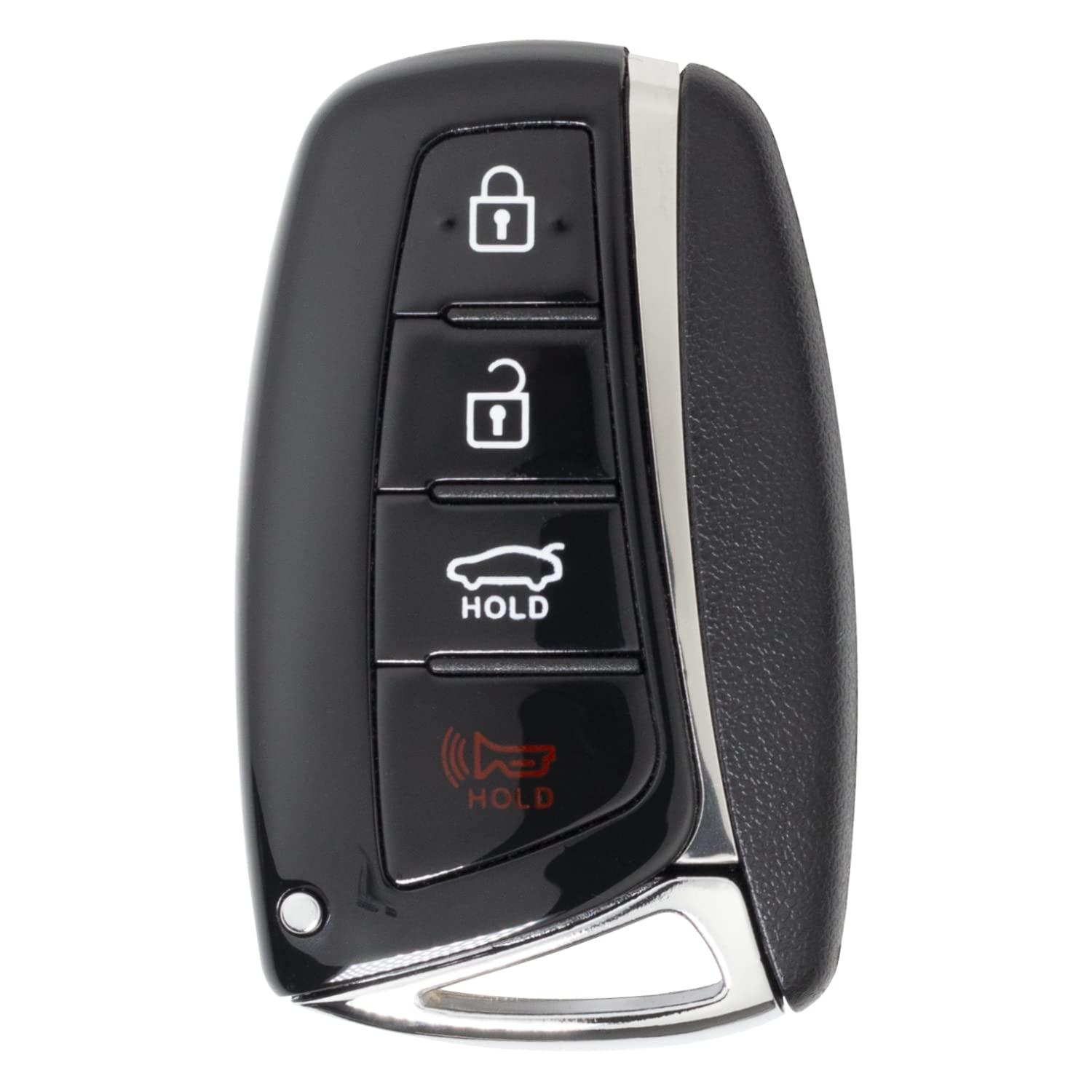 4 Button Proximity Smart Key Fob Shell Case for Hyundai Santa Fe 2013 2014 2015 2016 2017 2018 2019 (Shell Case)