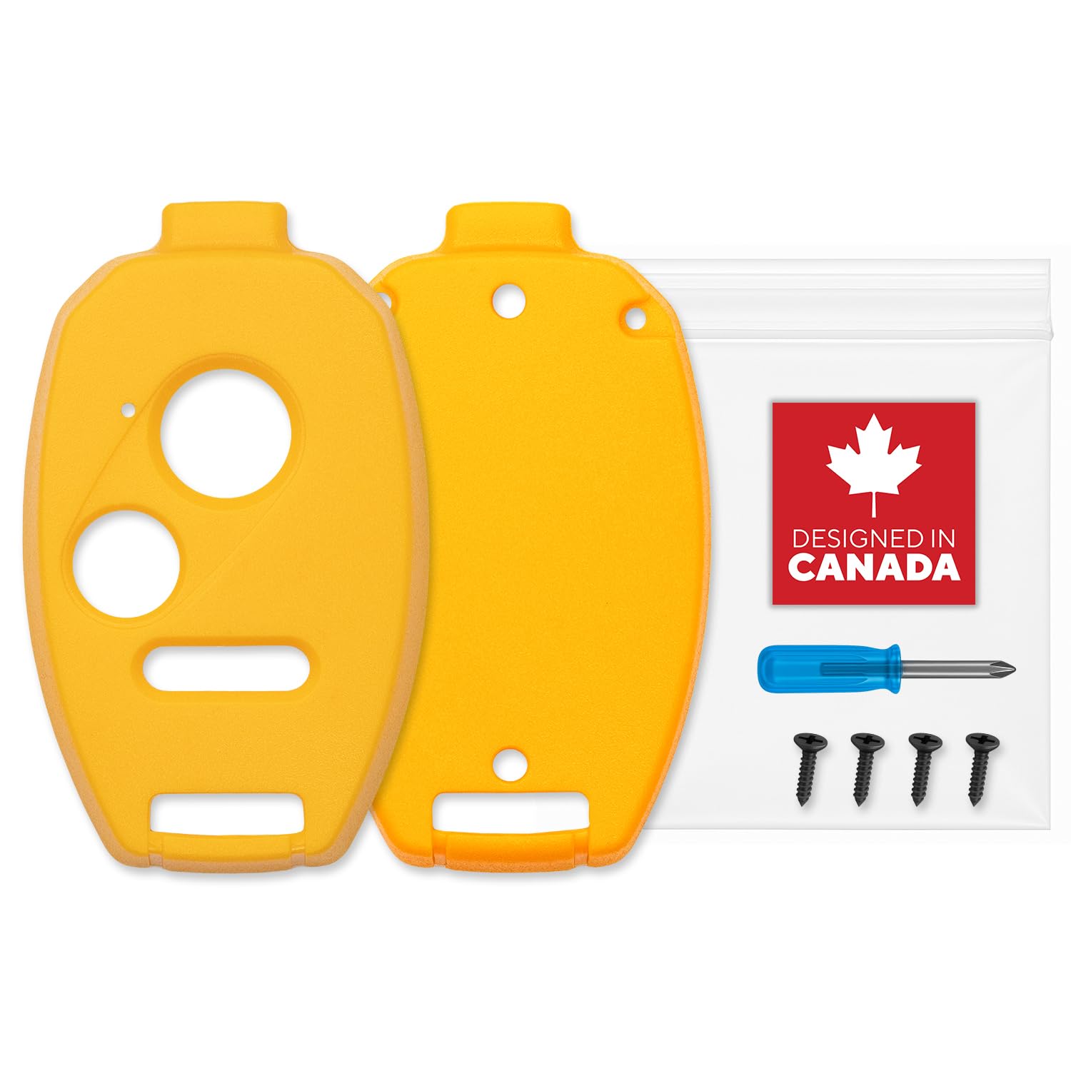 No Cutting Required Key Fob Shell Case for Honda Civic, Accord, CR-V, Pilot ? Durable & Crack-Resistant ? Seamless Fit ? Enhanced Longevity & Functionality ? Upgraded Version (Yellow, 3 Button V3) SAP-HON-V3-YLW-3B