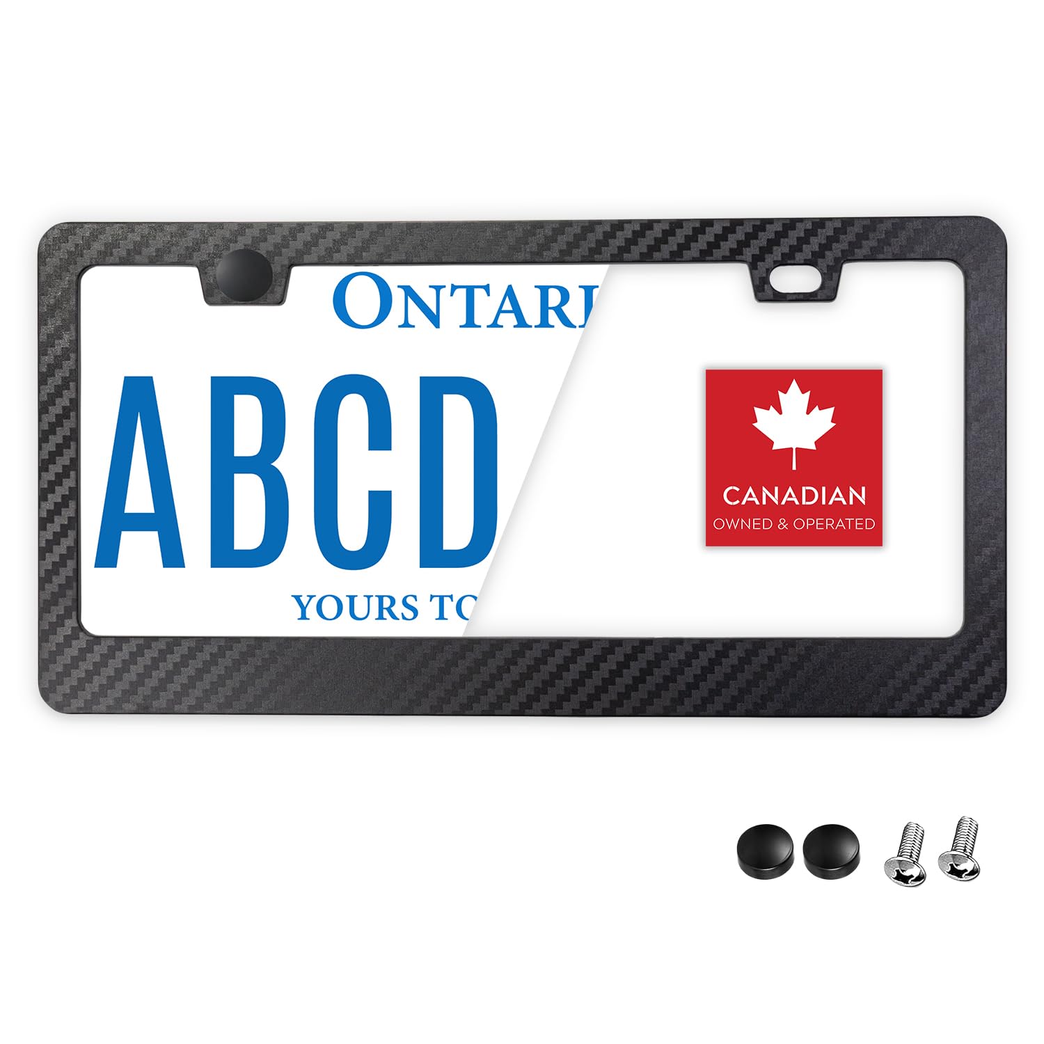 Carbon Fiber License Plate Frame Plastic Frame with Rustproof Weather Resistant SAP-LPF-CRBN-1