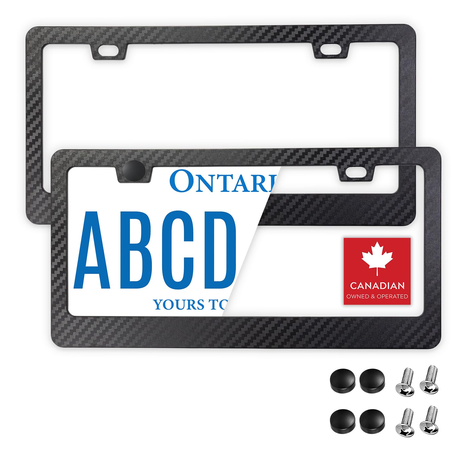 Carbon Fiber License Plate Frame Plastic Frame with Rustproof Weather Resistant SAP-LPF-CRBN-2