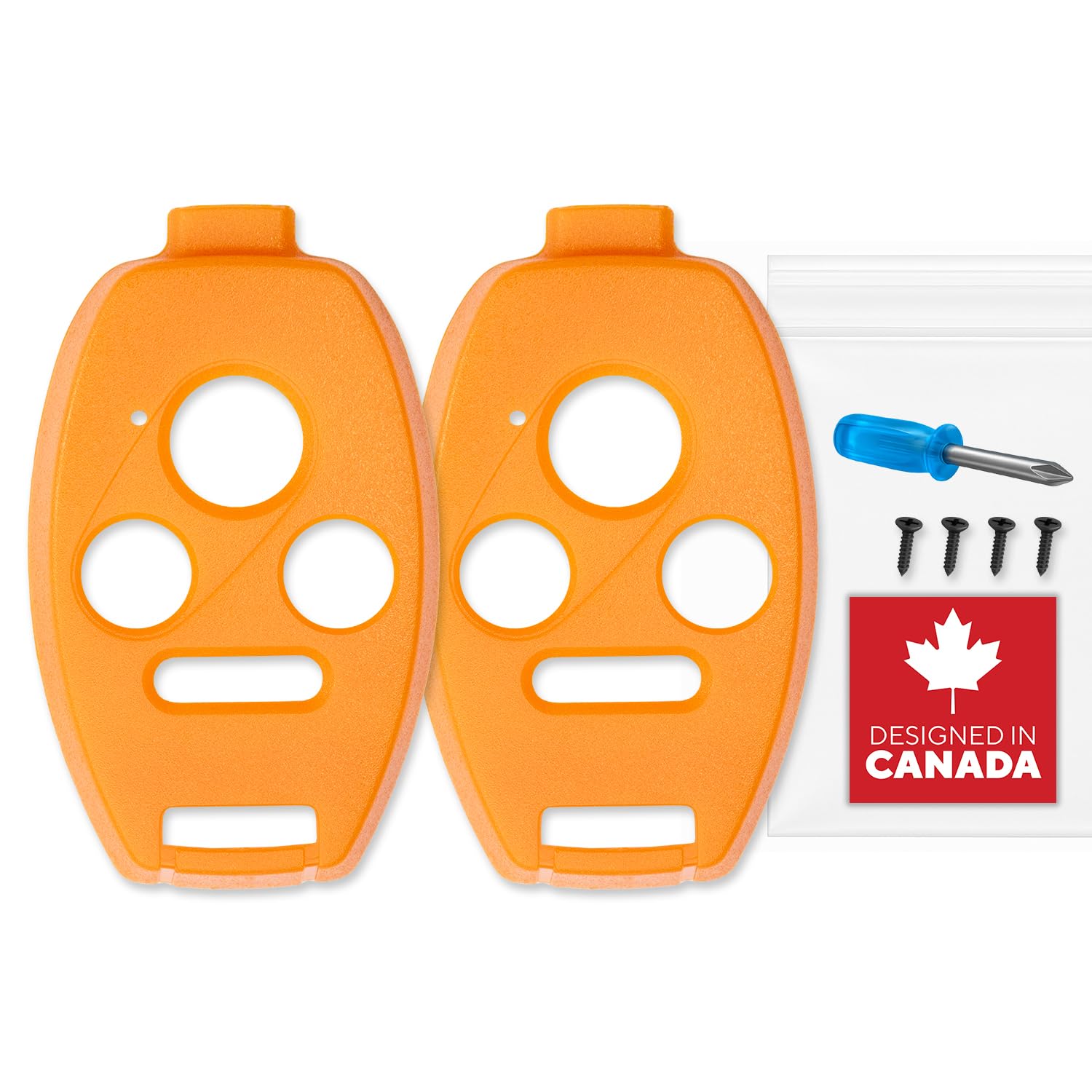 No Cutting Need Key Fob Shell Case for Civic Accord CR-V Pilot Durable Easy DIY SAP-HON-4B-ORNG-RGD(2)