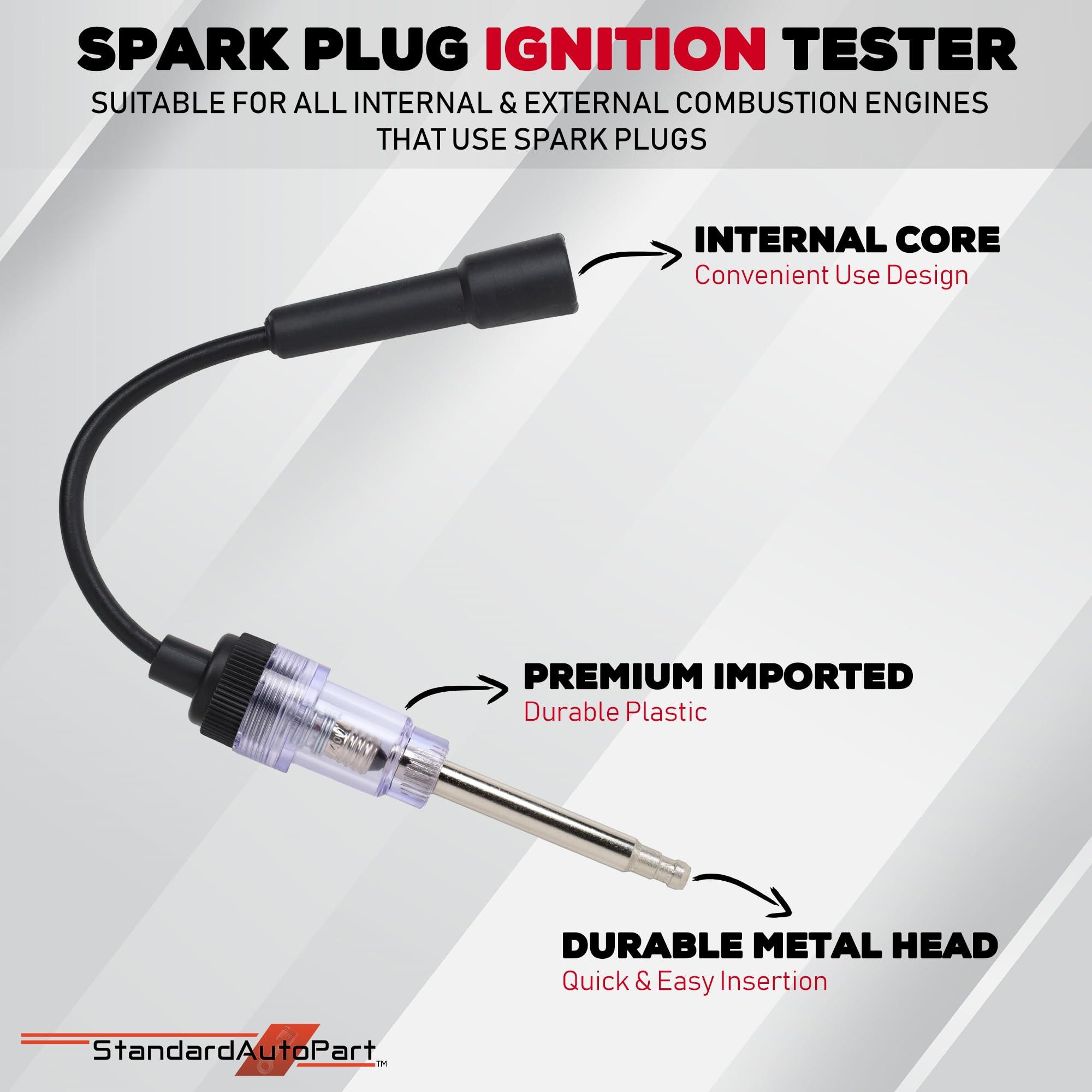 in-Line Spark Plug Engine Ignition Tester, 6-12V Fool-Proof Pick Up Coil/Armature Diagnostic Detector Tool for Auto Car Lawnmower Small Big Internal & External Engines (4)