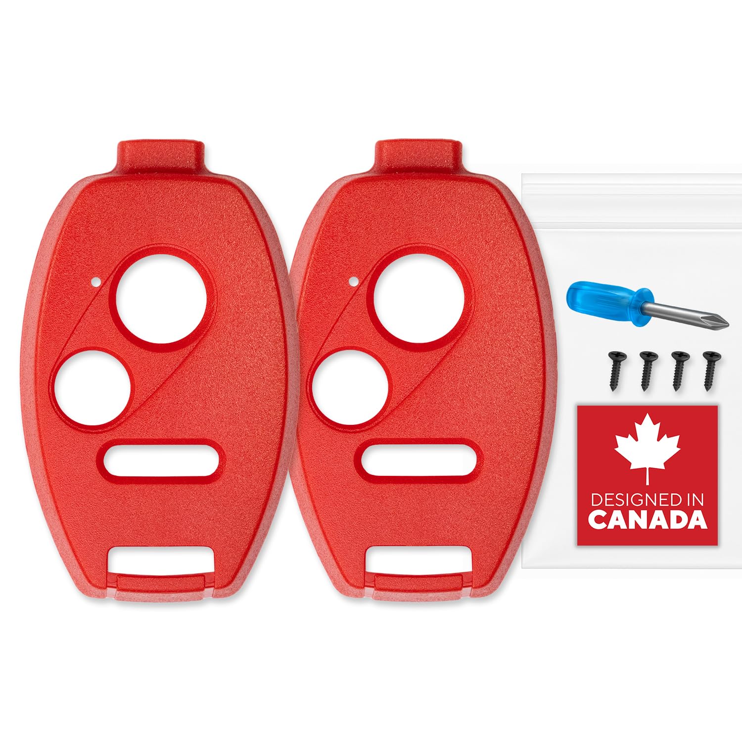 No Cutting Need Key Fob Shell Case for Civic Accord CR-V Pilot Durable Easy DIY SAP-HON-3B-RED-RGD(2)