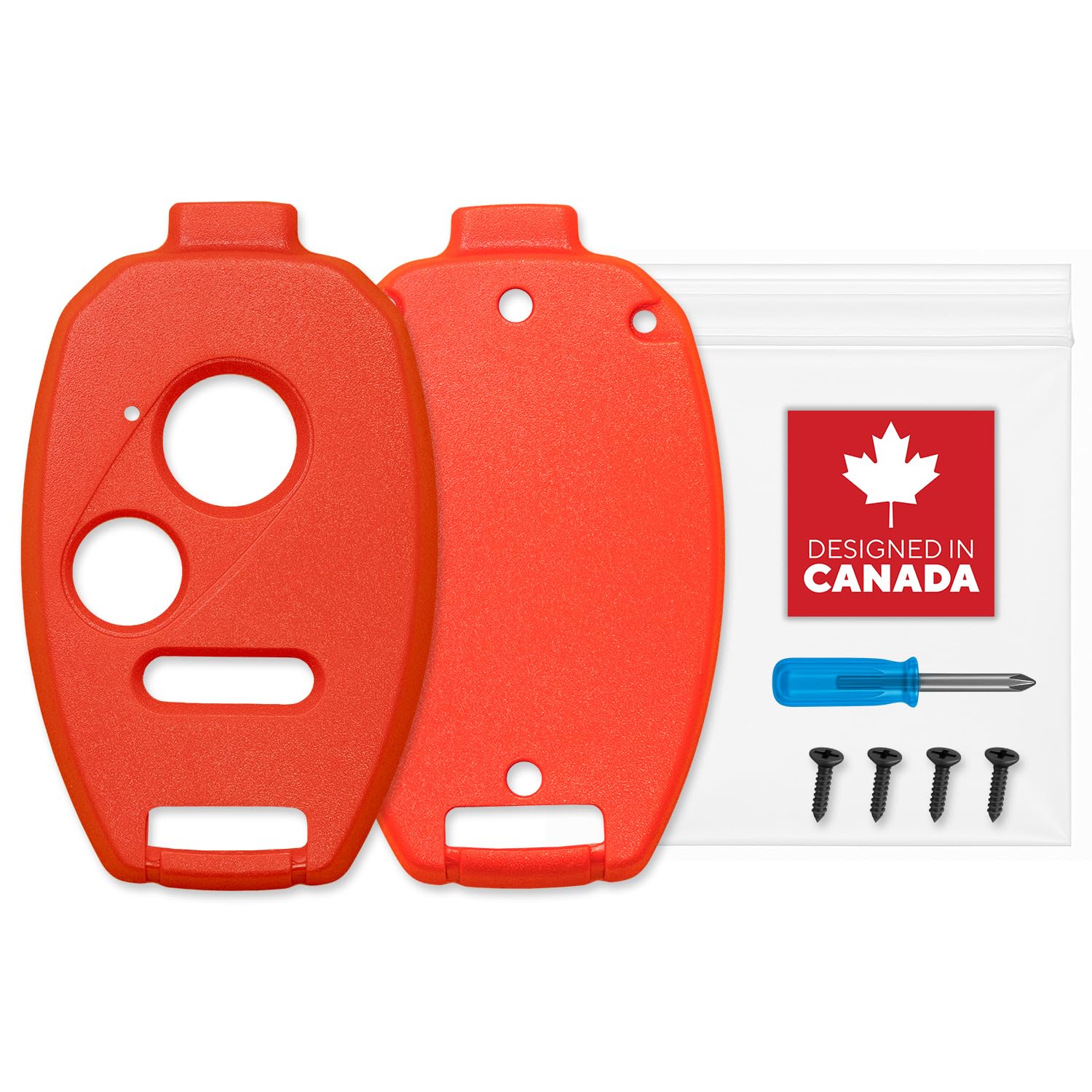 No Cutting Required Key Fob Shell Case for Honda Civic, Accord, CR-V, Pilot ? Durable & Crack-Resistant ? Seamless Fit ? Enhanced Longevity & Functionality ? Upgraded Version (Red, 3 Button V3) SAP-HON-V3-RED-3B