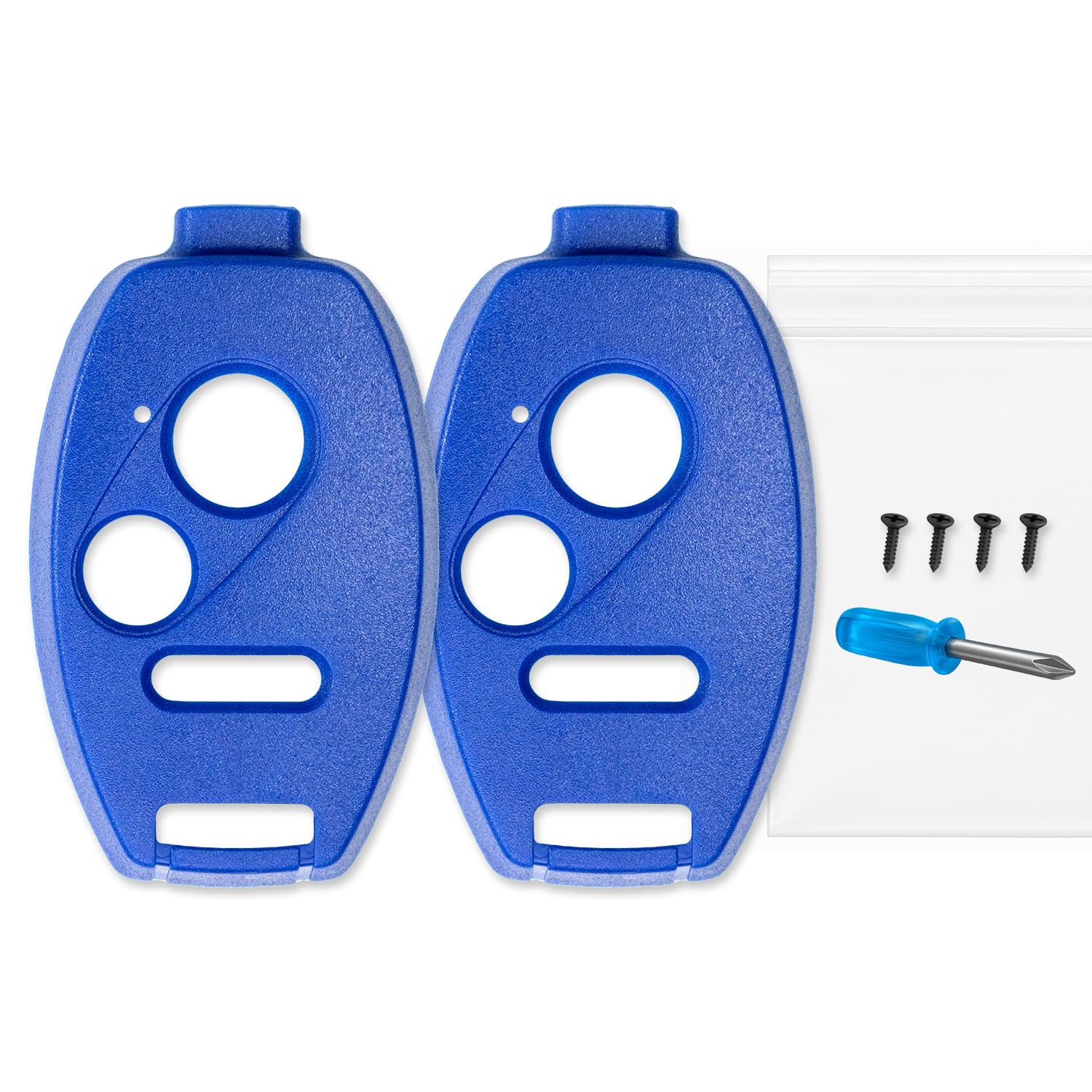 No Cutting Need Key Fob Shell Case for Civic Accord CR-V Pilot Durable Easy DIY SAP-HON-3B-BLU-RGD(2)