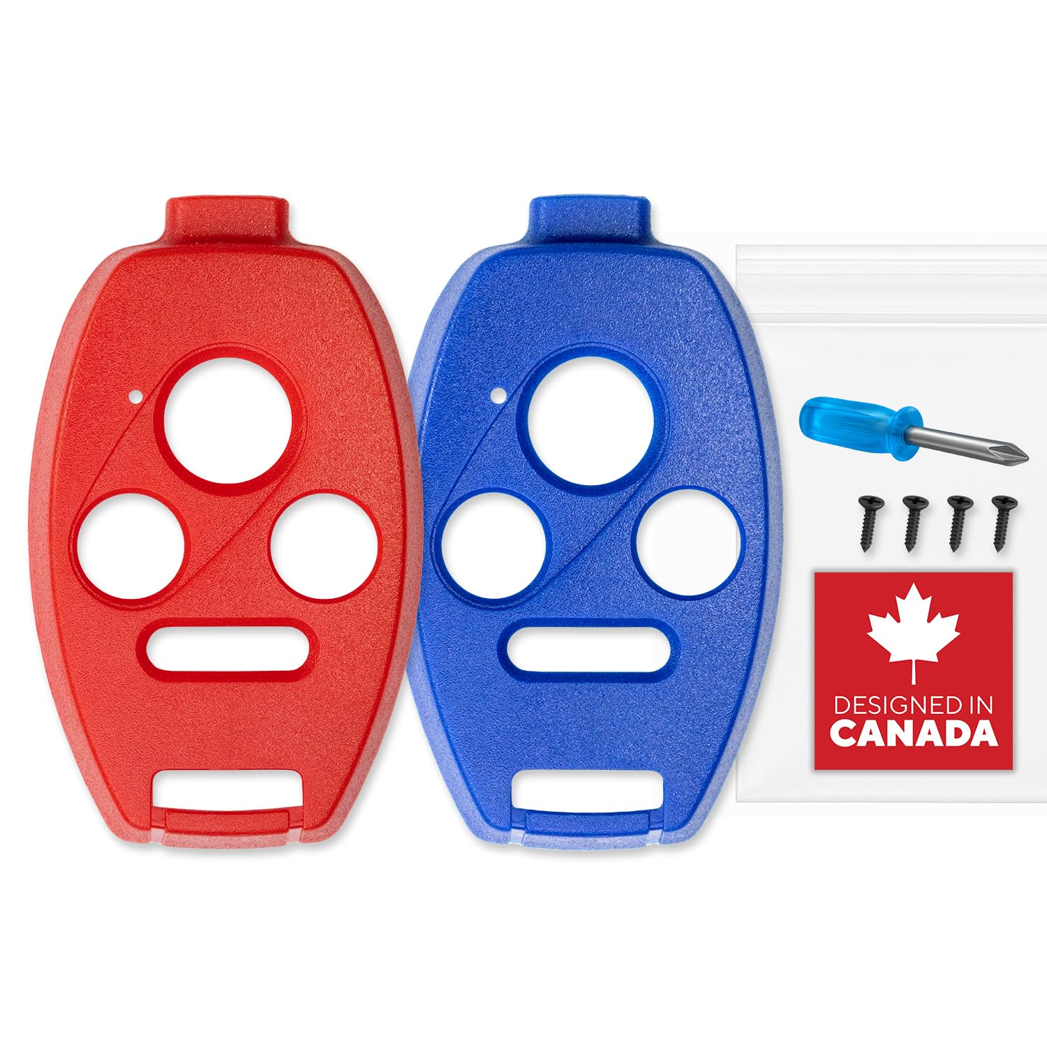 No Cutting Required Key Fob Shell Case for Honda Civic, Accord, CR-V, Pilot  Durable & Crack-Resistant  Seamless Fit  Enhanced Longevity & Functionality  Upgraded Version (Red, 4 Button V3)