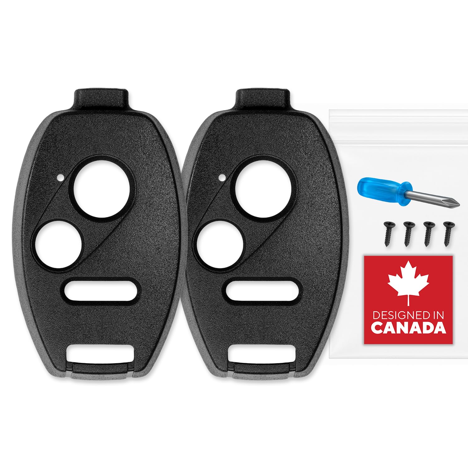 No Cutting Need Key Fob Shell Case for Civic Accord CR-V Pilot Durable Easy DIY SAP-HON-3B-BLK-RGD(2)