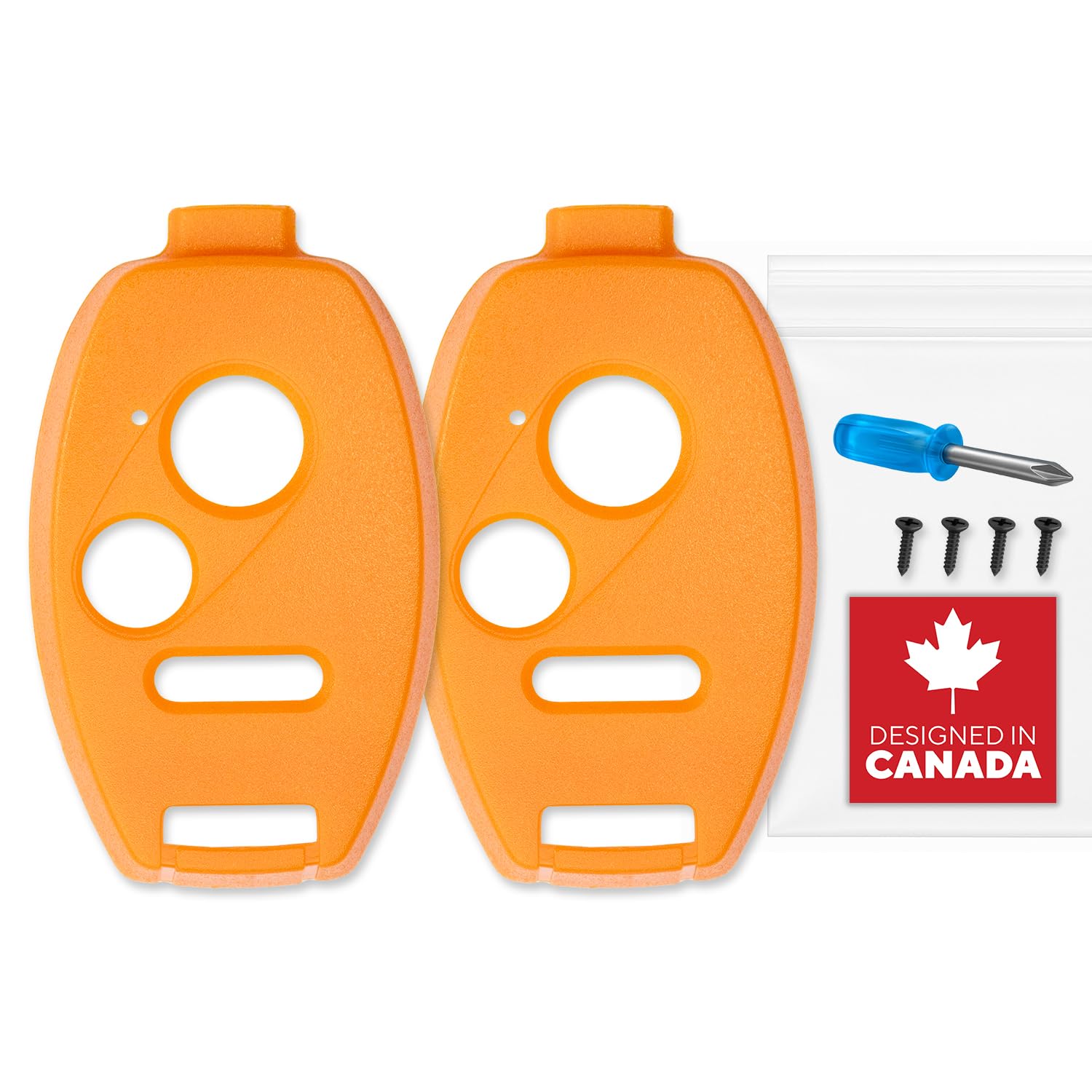 No Cutting Need Key Fob Shell Case for Civic Accord CR-V Pilot Durable Easy DIY SAP-HON-3B-ORNG-RGD(2)