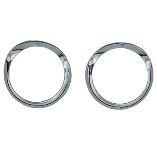 Sherman 727-95A Driver and Passenger Side Headlight Bezel Set (Value Line)for 1955 Chevy 210 image
