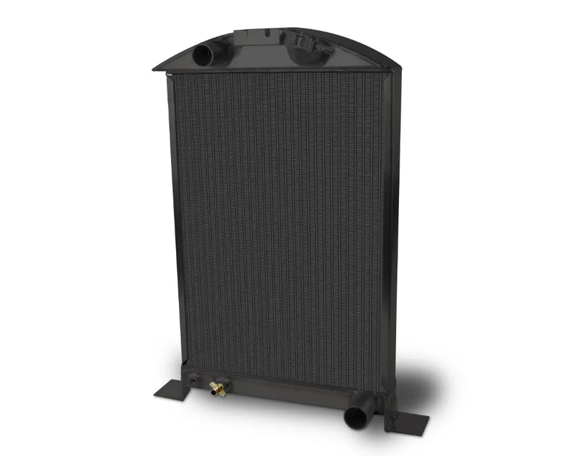 AFCO 80146-B-NA-Y Aluminum Black Radiator w/ Trans Cooler Ford 1933 & 1934