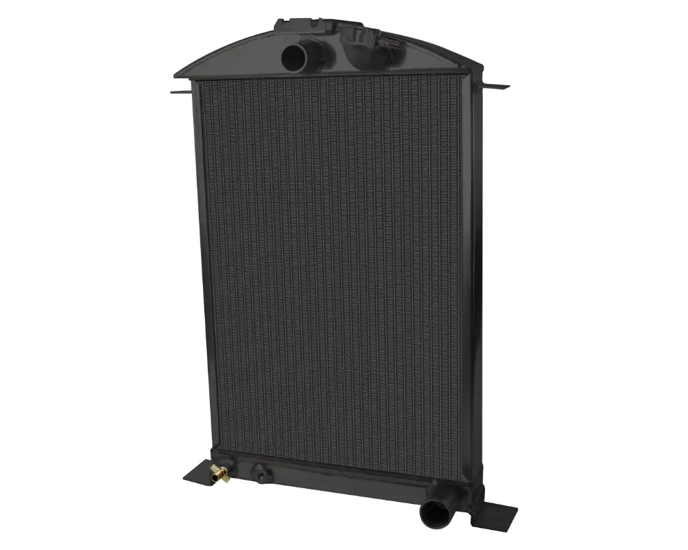 AFCO 80149-B-NA-Y Aluminum Black Radiator w/ Trans Cooler Ford 1936