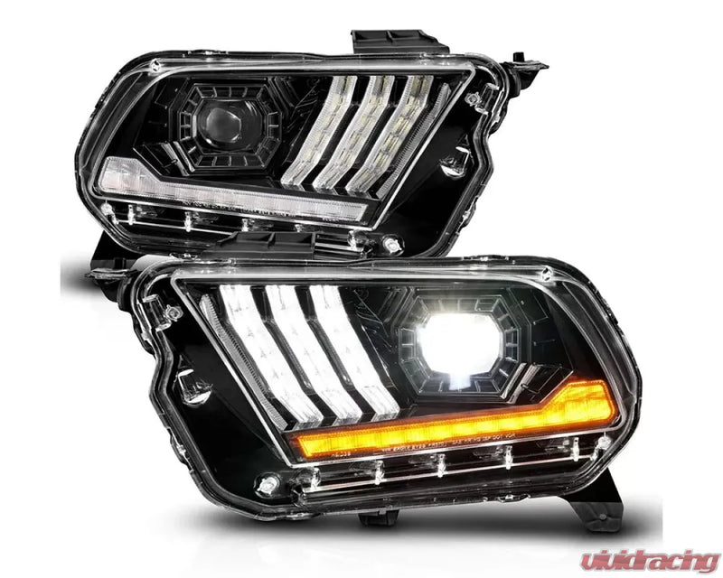 Anzo 121577 USA Black Full LED Projector Light Bar Style Headlights w/ Sequential Signal Ford Mustang - CLEARANCE