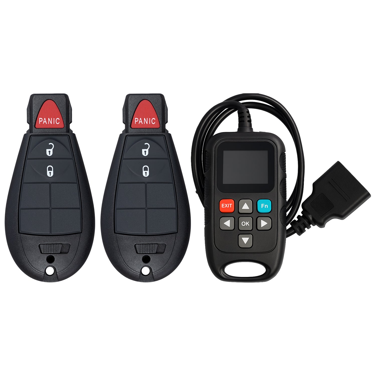 Premium Key Programmer Kit with Replacement Keyless Entry Remote for Grand Caravan Journey Durango Ram Town and Country 300 M3N5WY783X IYZ-C01C (2 Button - Pack of 2)