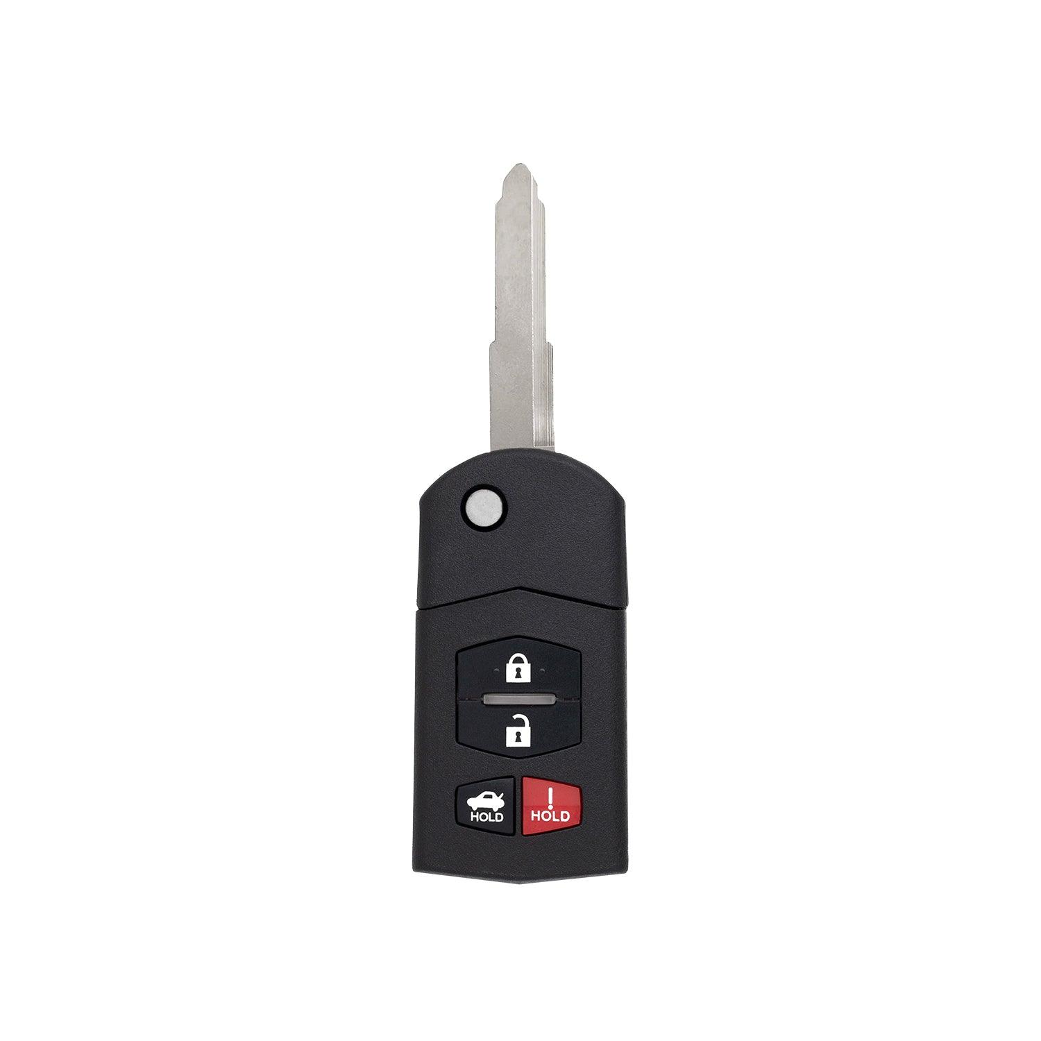 Flip Key Remote Keyless Entry for Mazda 3 6 MX-5 Miata Flip Key BGBX1T478SKE125-01 (Complete Unit)