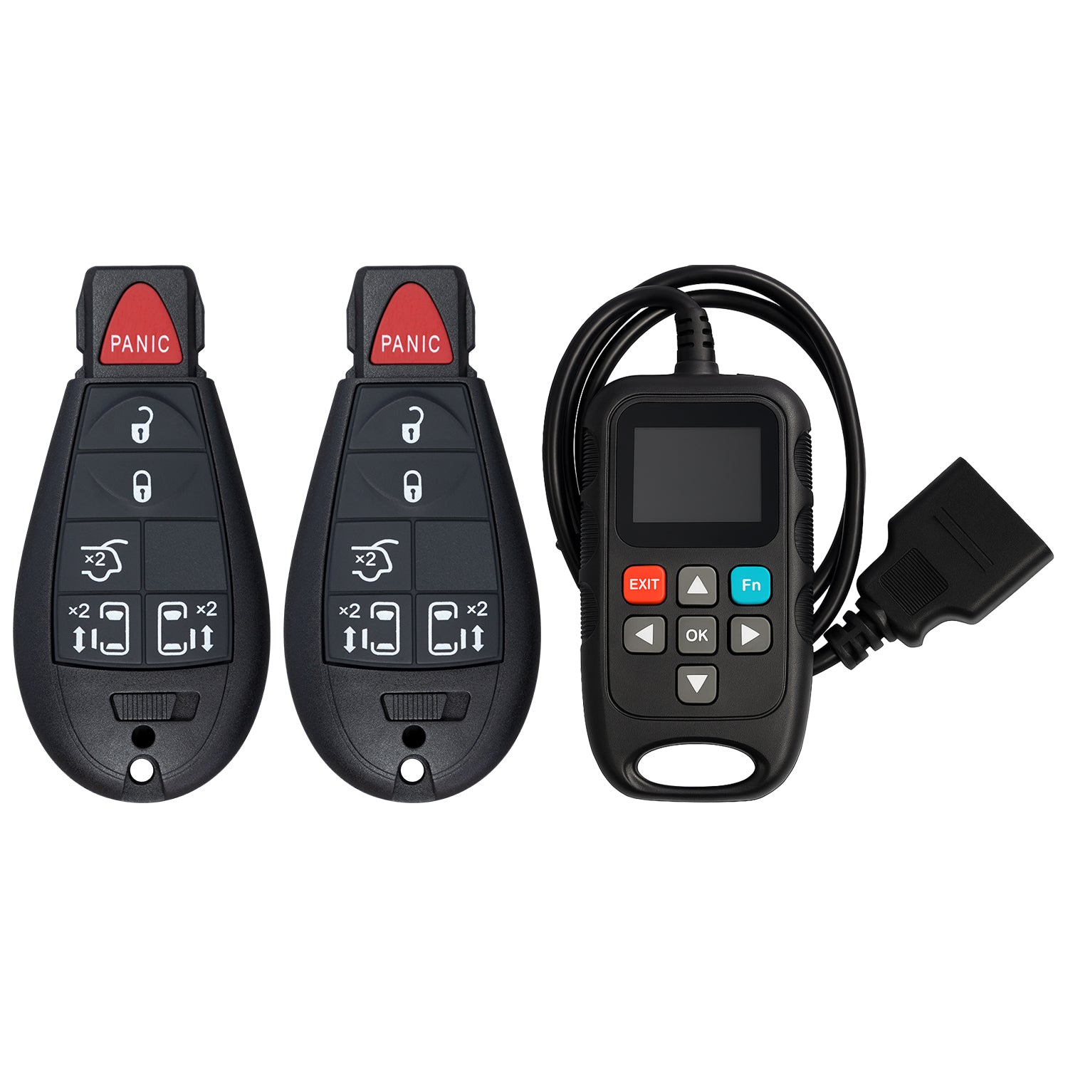 Premium Key Programmer Kit with Replacement Keyless Entry Remote for Grand Caravan Journey Durango Ram Town and Country 300 M3N5WY783X IYZ-C01C (6 Button - Pack of 2)