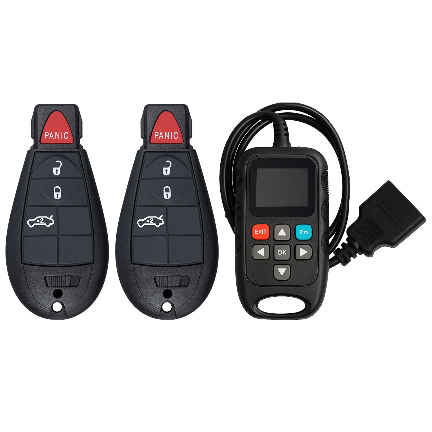 Premium Key Programmer Kit with Replacement Keyless Entry Remote for Dodge Challenger Charger Magnum 300 M3N5WY783X IYZ-C01C (3 Button Trunk - Pack of 2)