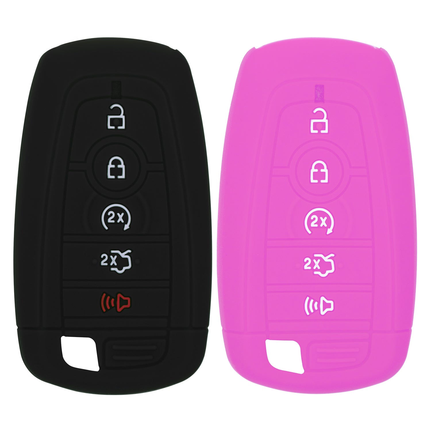 Silicone Case for Smart Key Remote Keyless Entry for Ford Fusion Explorer Edge Mustang Expedition M3N-A2C93142600 164-R8149 164R8149 R8149 (Black & Purple)
