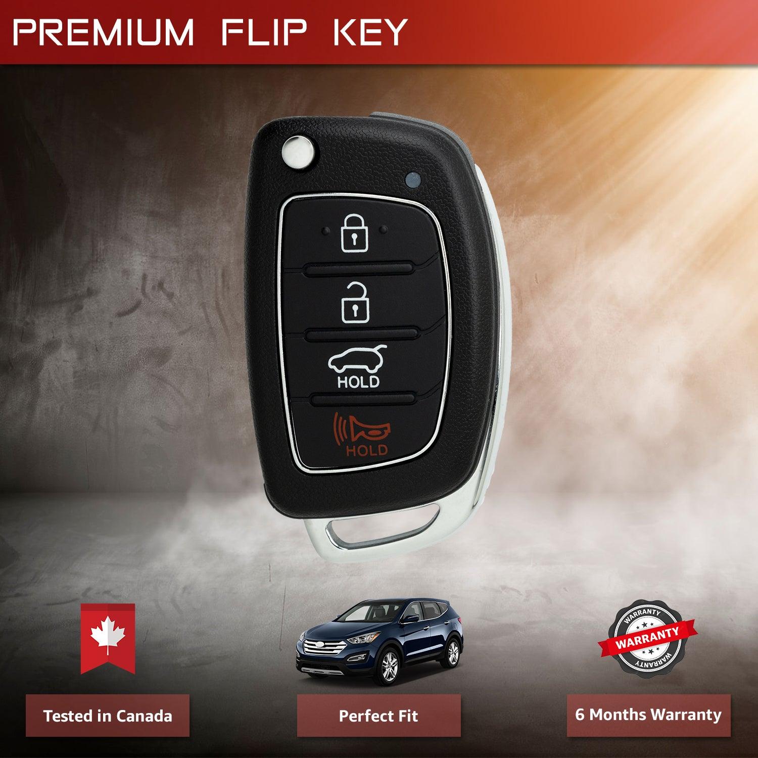 4 Button Flip Key for Hyundai Santa Fe 2013 2014 2015 2016 TQ8-RKE-3F04 315MHZ Chip: 4D60