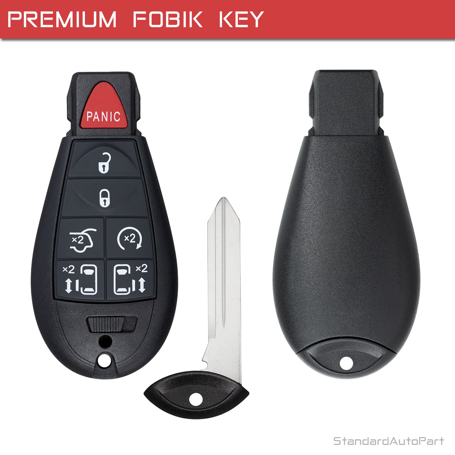 Premium Key Programmer Kit with Replacement Keyless Entry Remote for Grand Caravan Journey Durango Ram Town and Country 300 M3N5WY783X IYZ-C01C (7 Button - Pack of 2)
