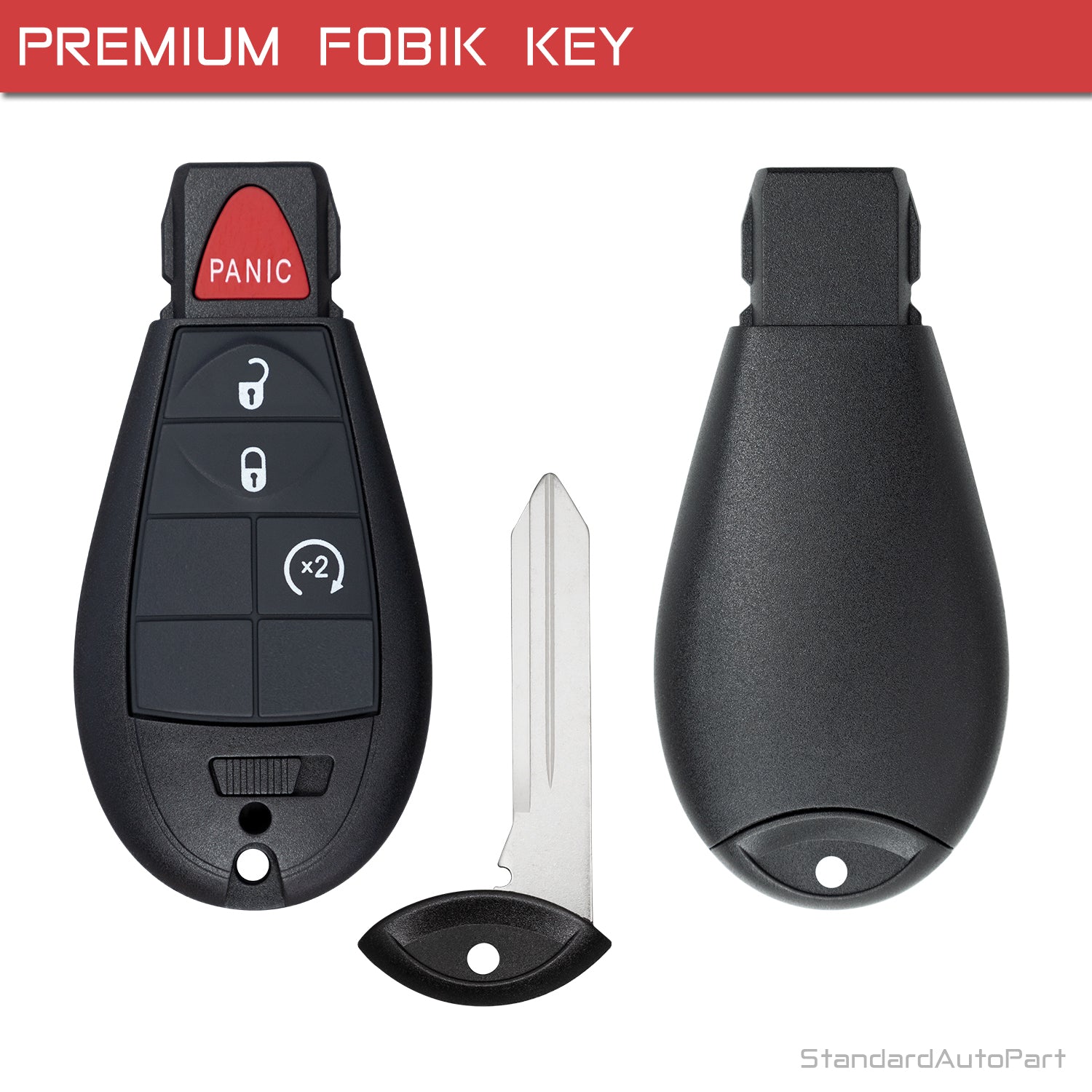 Premium Key Programmer Kit with Replacement Keyless Entry Remote for Grand Caravan Journey Durango Ram Town and Country 300 M3N5WY783X IYZ-C01C (3 Button RS - Pack of 2)