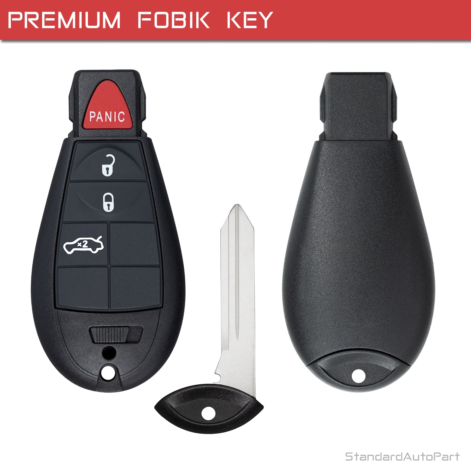 Premium Key Programmer Kit with Replacement Keyless Entry Remote for Dodge Challenger Charger Magnum 300 M3N5WY783X IYZ-C01C (3 Button Trunk - Pack of 2)