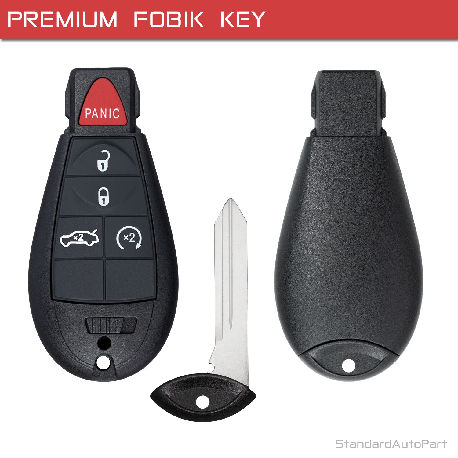 Premium Key Programmer Kit with Replacement Keyless Entry Remote for Dodge Challenger Charger Magnum 300 M3N5WY783X IYZ-C01C (5 Button Trunk/RS - Pack of 2)