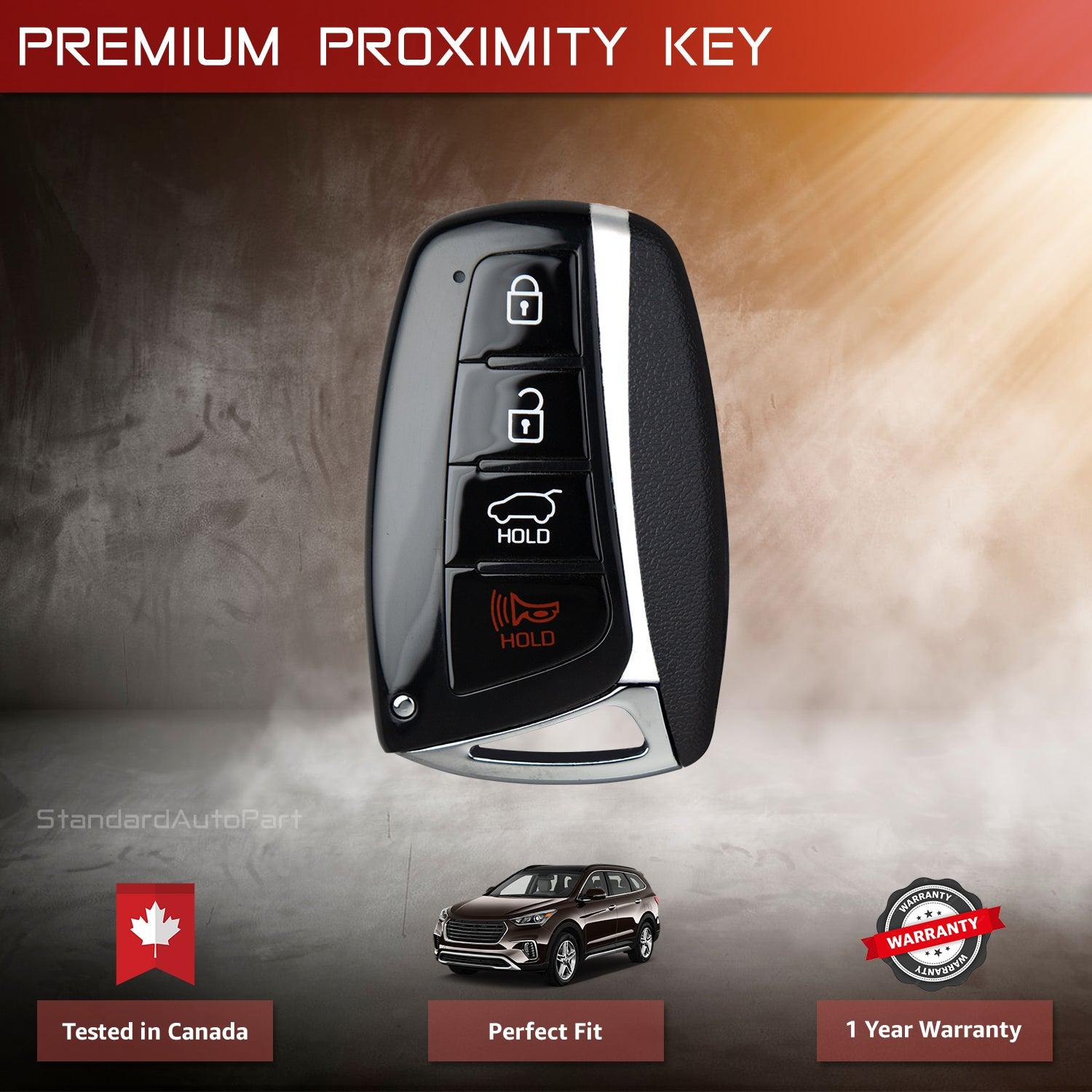 4 Button Proximity Smart Key SY5DMFNA04 95440-4Z200 for Hyundai Santa Fe 2013 2014 2015 2016 2017 2018 (Complete Key)