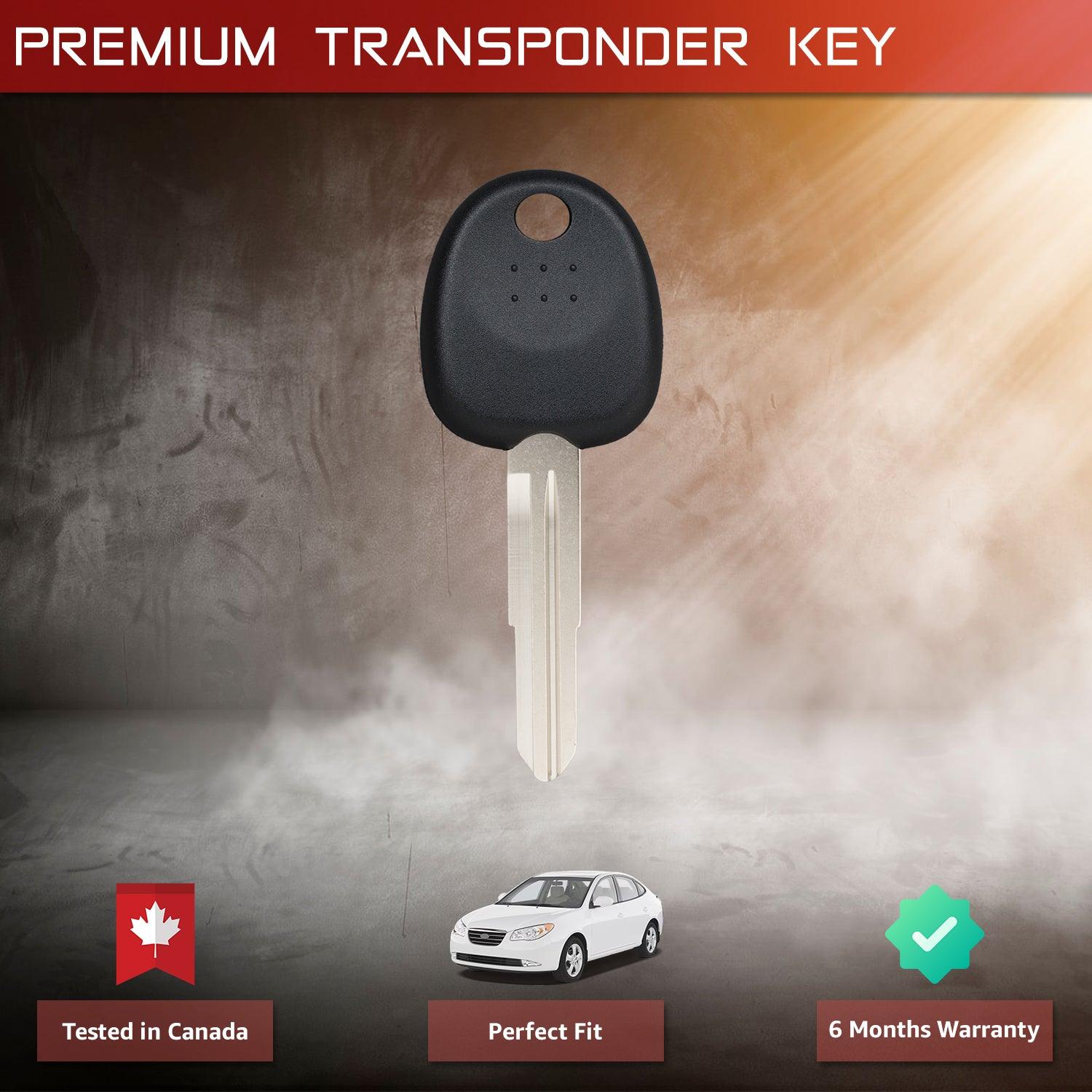 Transponder Car Chip Key for Hyundai Elantra 2000 2001 2002 2003 2004 2005 2006 ID46 HYN6T14 (Left Cut)