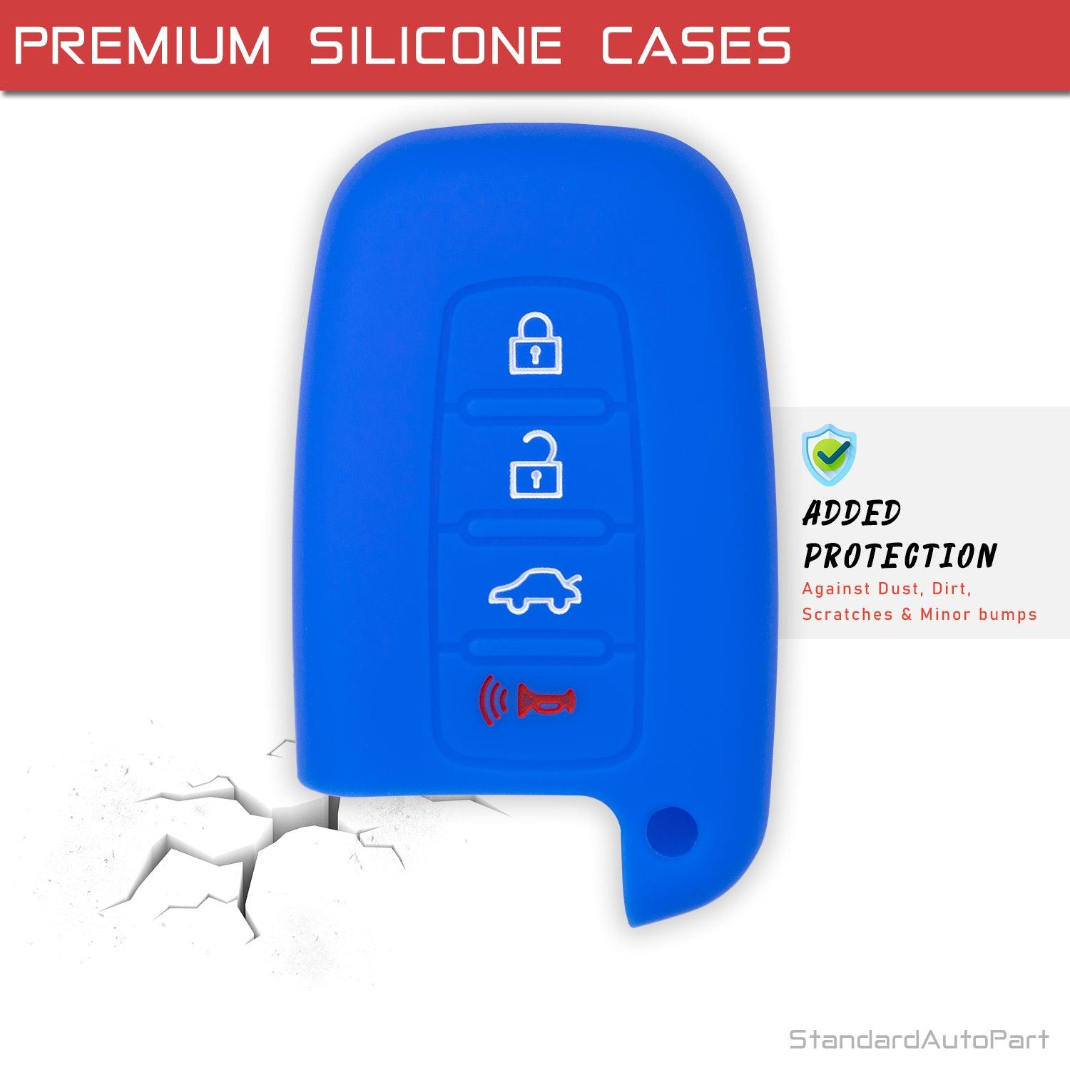 4 Button Proximity Smart Shell Case for Azera Genesis Sonata Forte Optima Rio Sorento SY5HMFNA04 (Blue)
