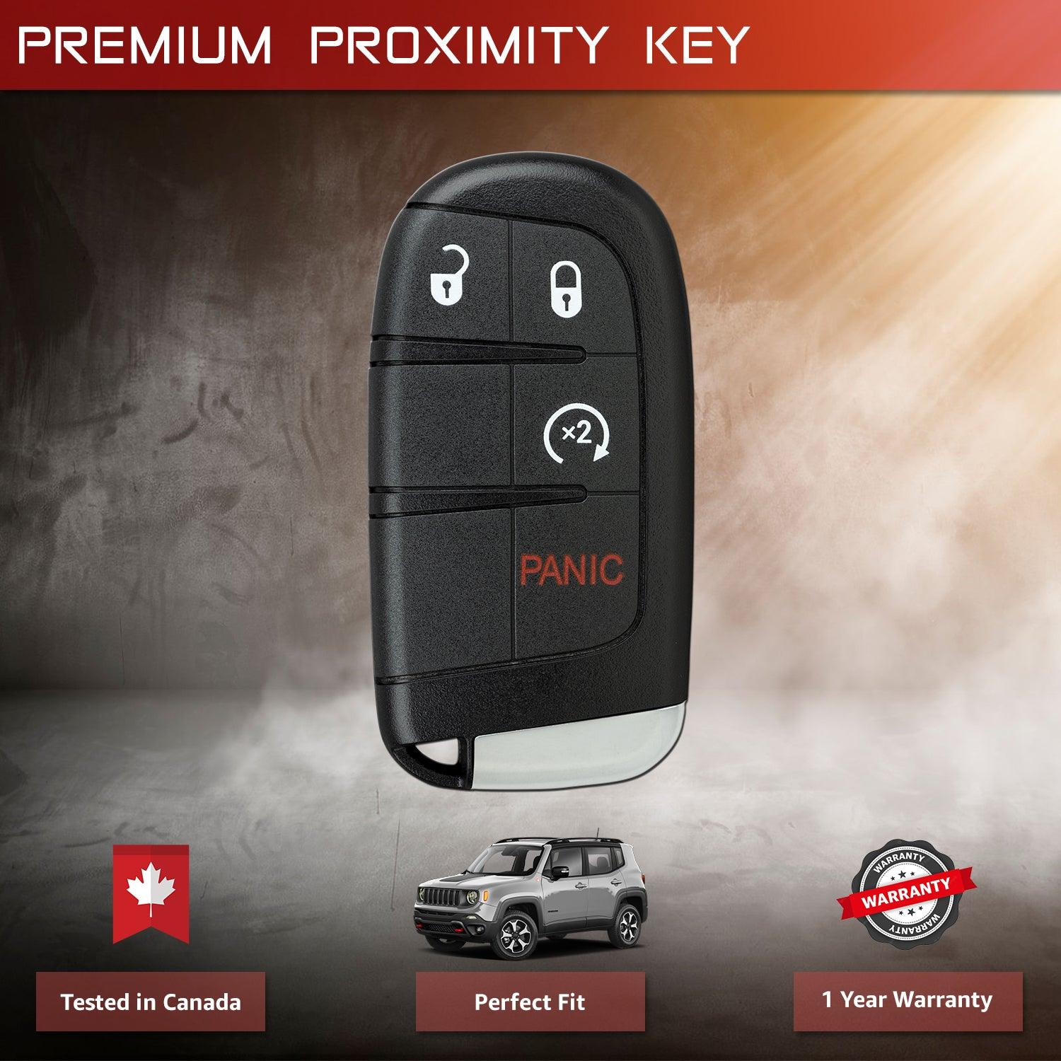 GEN4 Tombstone Proximity Smart Key for Jeep Renegade 2015 2016 2017 2018 2019 2020 2021 M3N40821302 6MP33DX9AA (3 Button)