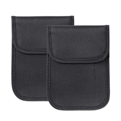 Faraday Bag for Key fobs RF Shielding Protective Case for Vehicle Theft Security (Black - 2 Pack)