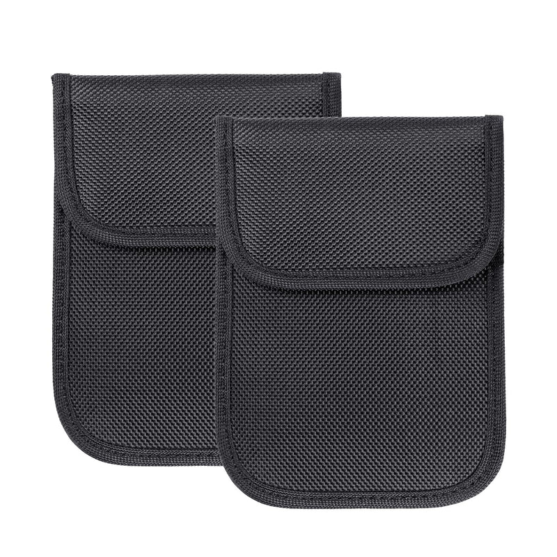 Faraday Bag for Key fobs RF Shielding Protective Case for Vehicle Theft Security (Black - 2 Pack)