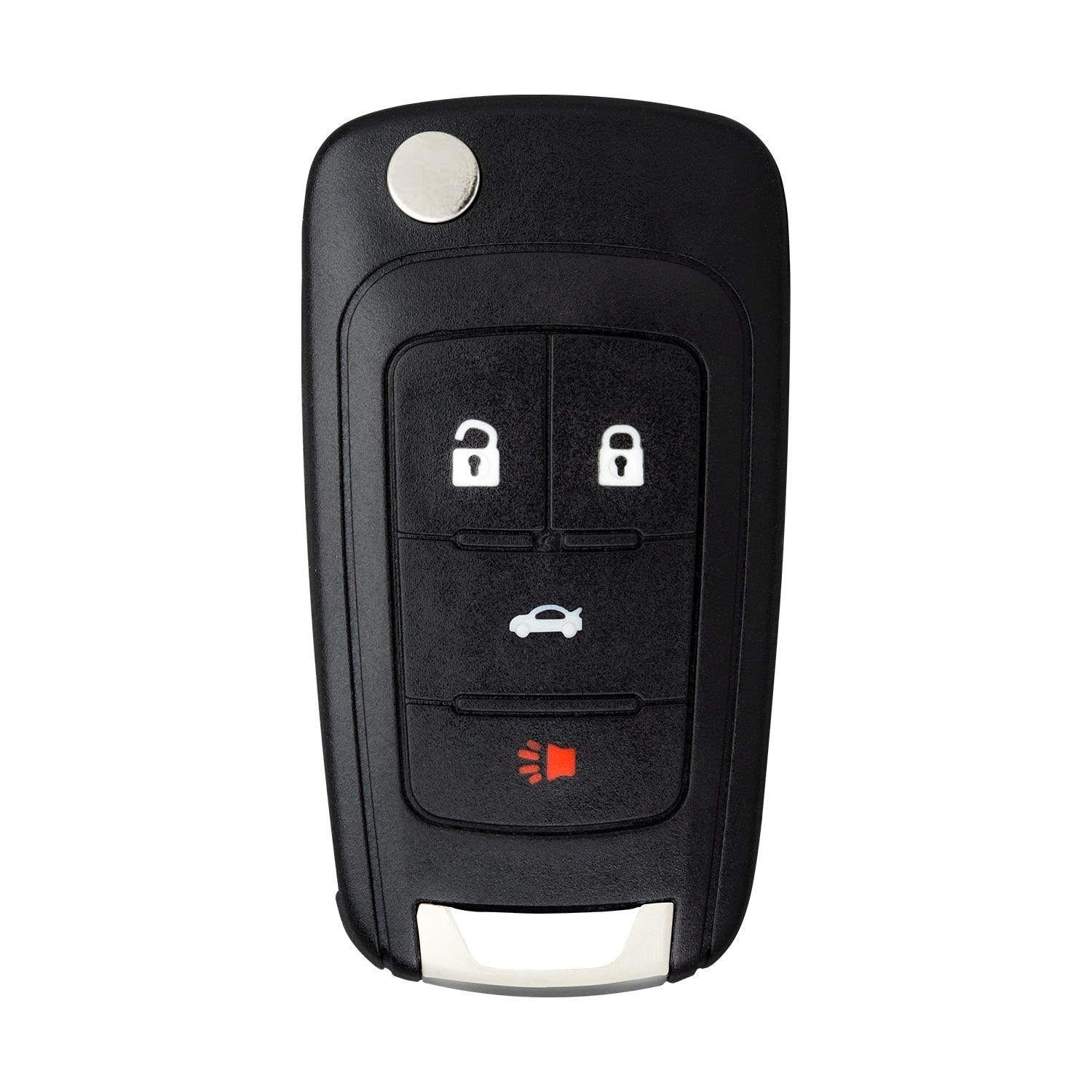Flip Key Remote for Chevy Cruze Equinox Sonic Malibu Impala Camaro Terrain LaCrosse Regal Verano Encore Allure OHT01060512 13504200 (4 Button)