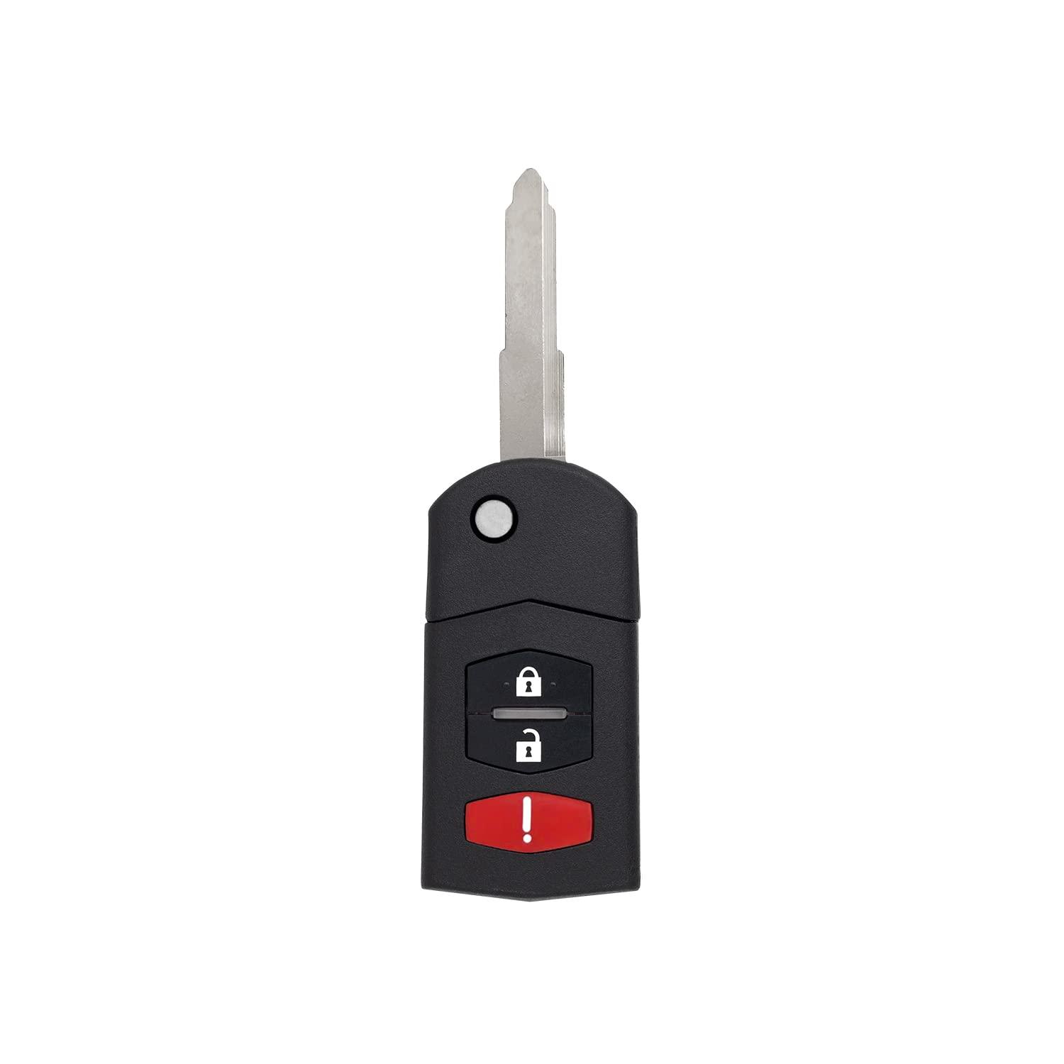 Flip Key Remote for Mazda 2 3 5 CX-7 CX-9 2006-2015 BGBX1T478SKE125-01 BCR2-67-5RY (3 Button)