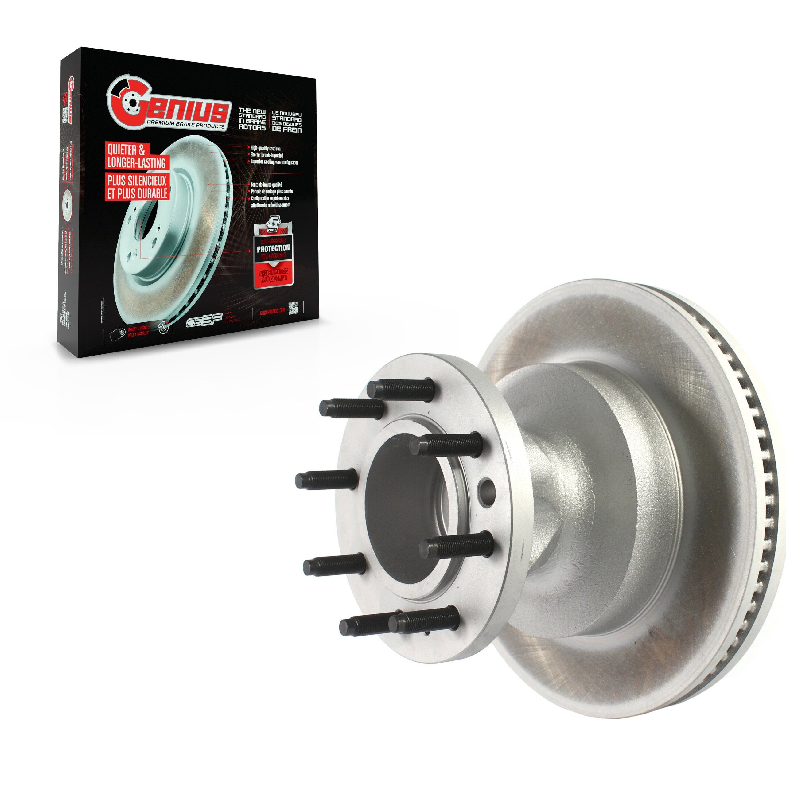 Genius GCR-680626 Disc Brake Rotor and Hub Assembly for 2008-2023 Ford E-350 Super Duty product image