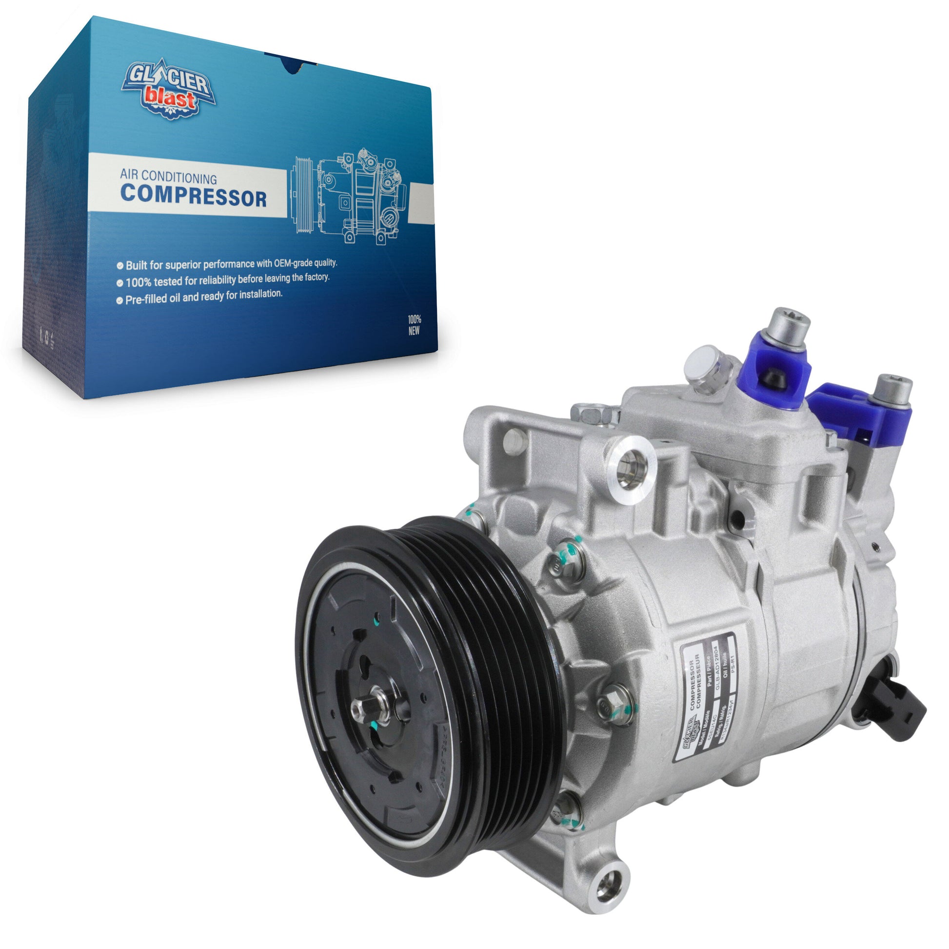 Glacier Blast GLB-AD12804 A/C Compressor for 2007-2025 Porsche Macan, Audi Q5 and More