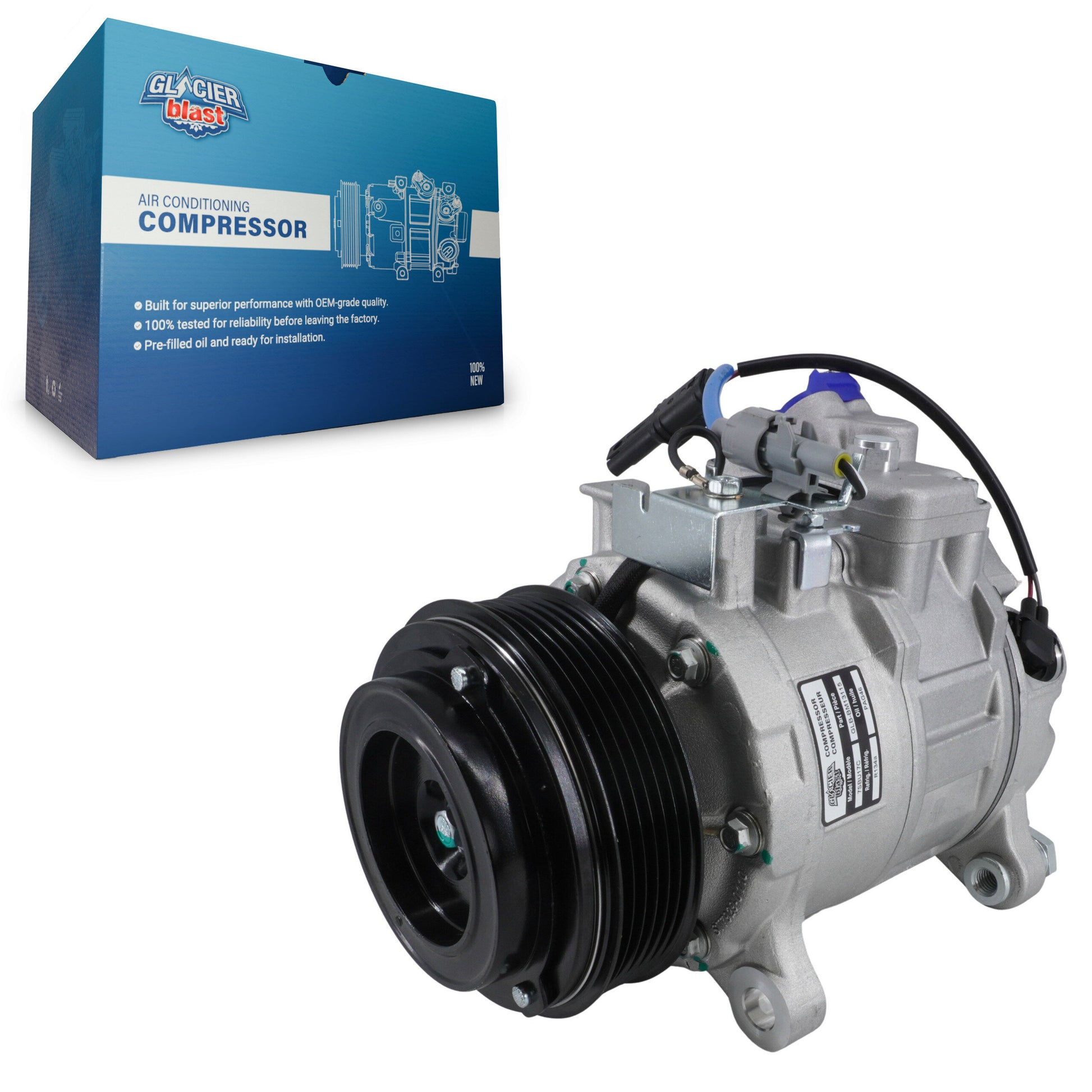 Glacier Blast GLB-BM13115 A/C Compressor for 2012-2018 BMW 320i, BMW 328d and More